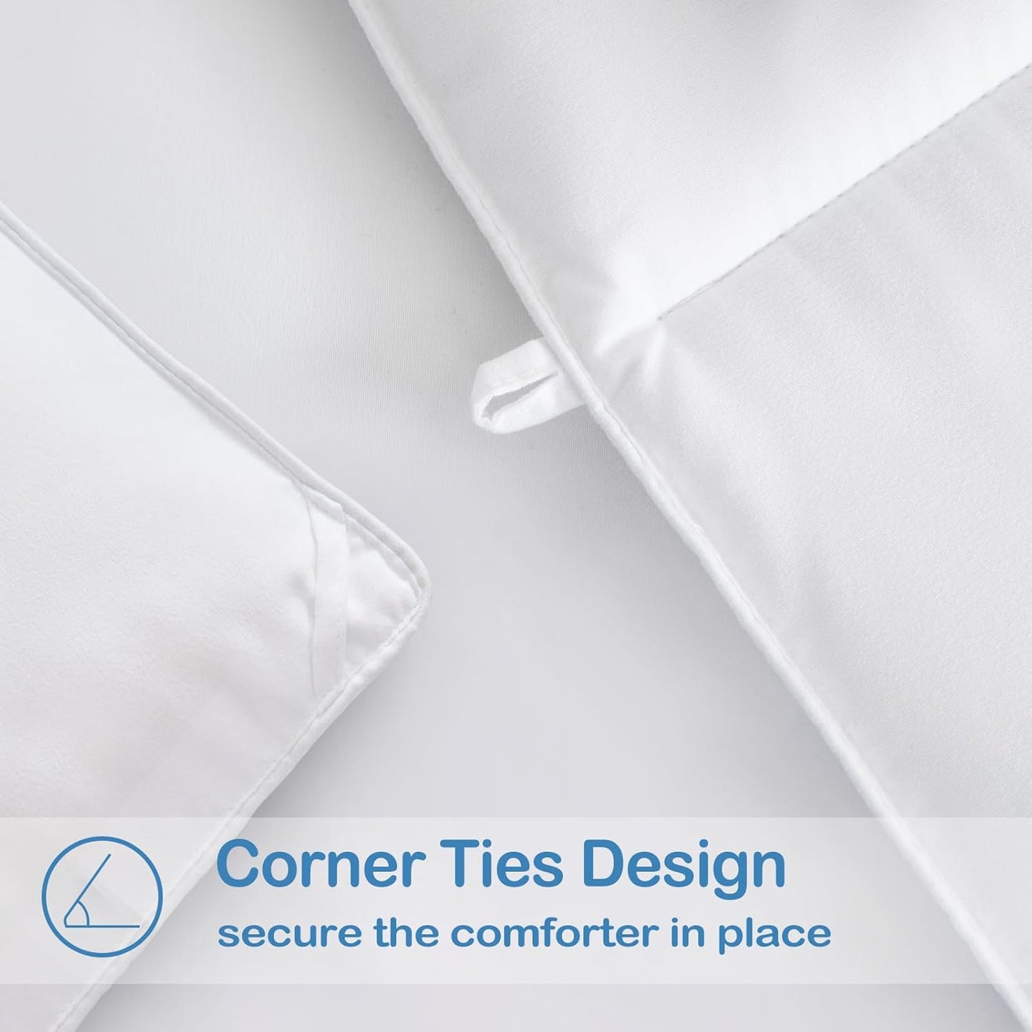 EASELAND Full Size Down Alternative Comforter - Quilted Duvet Insert for All Seasons, Soft Lightweight with Corner Tabs, Summer Winter Warm Bedding, White 82×86 Inches