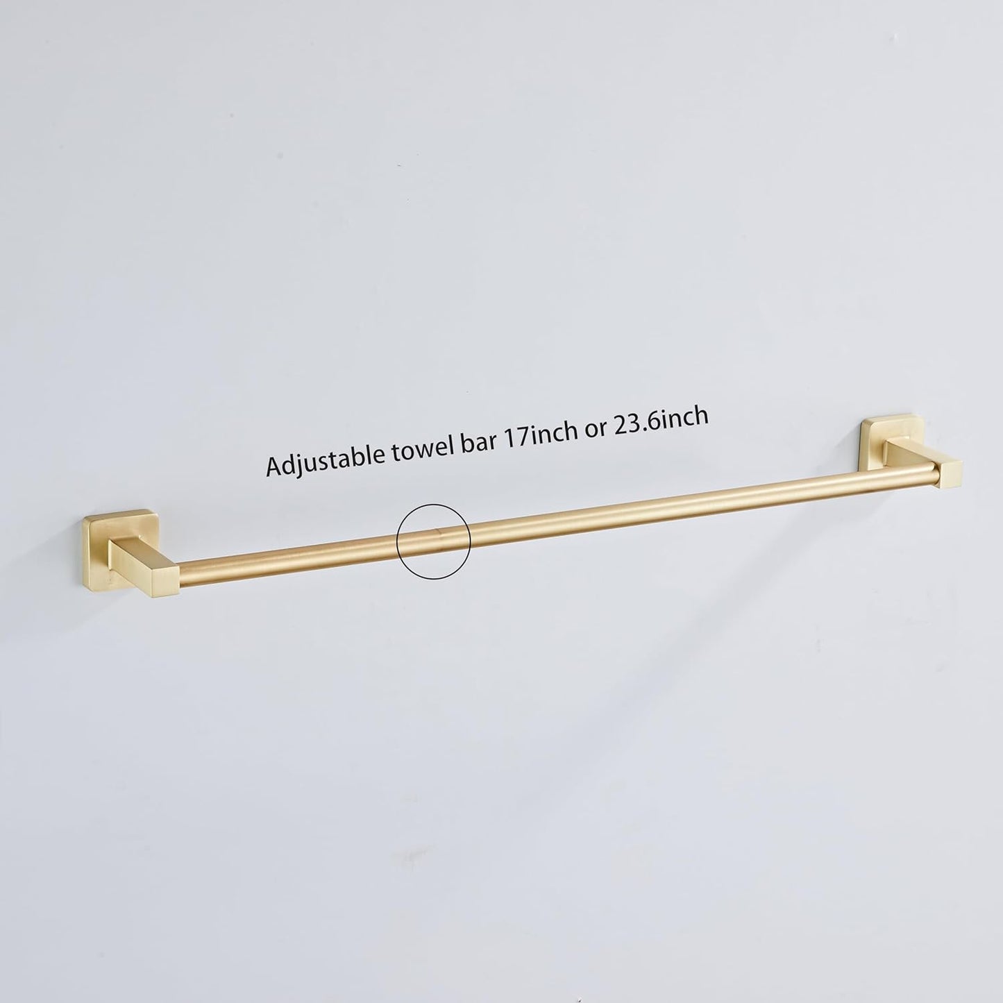 Brusehd Light Gold Bathroom Hardware Set 4 Pieces,Bathroom Accessories Set Stainless Steel Wall Mounted, Hand Towel Bar, Towel Ring, Robe Towel Hooks,Toilet Paper Holder,Towel Bar Set, 23.6 Inch…