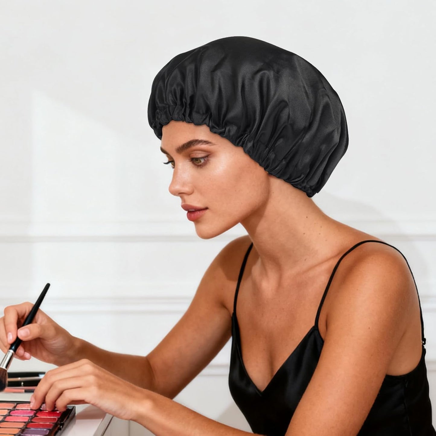 Satin Bonnet Double Layer Silk Bonnet for Sleeping Women Hair Care for Natural Curly