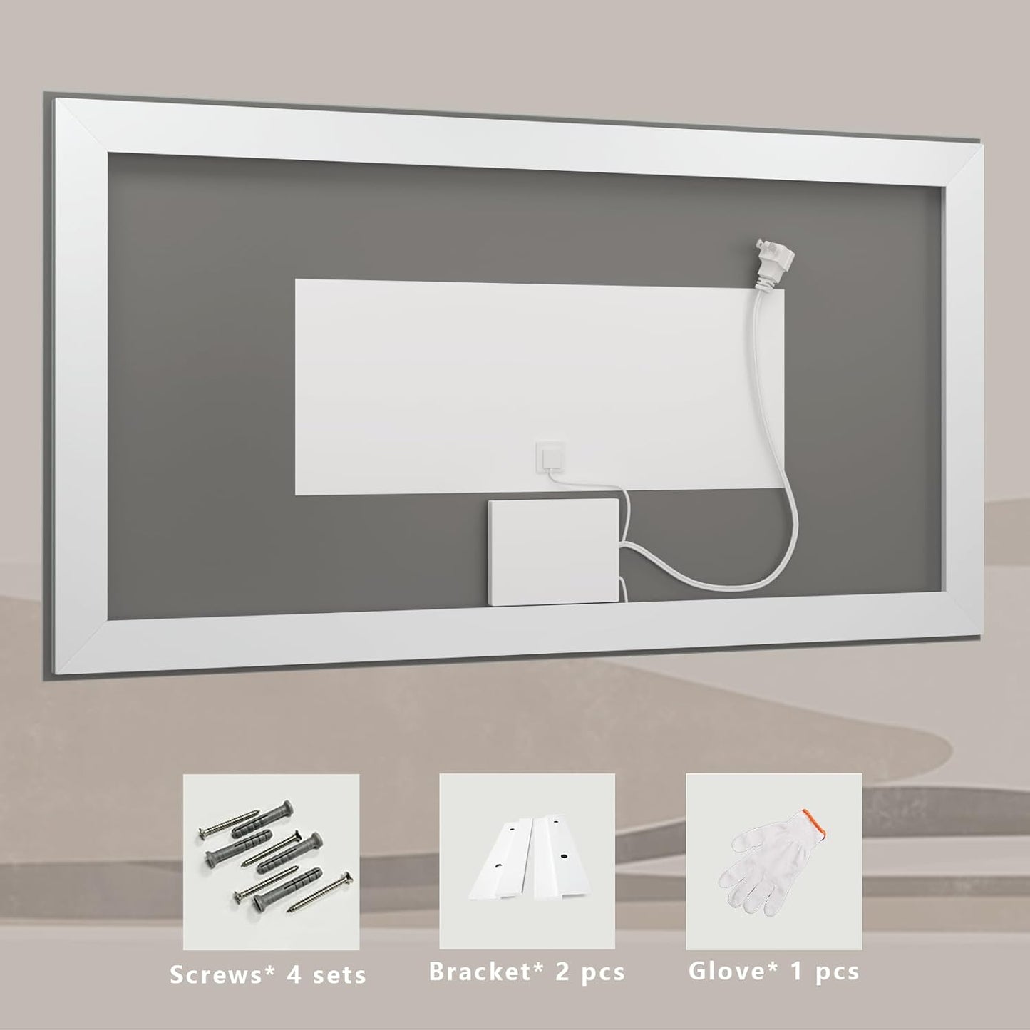 66x40 inch Large LED Mirror for Bathroom, Lighted Vanity Mirror for Wall, Dimmable, Anti-Fog, Shatter-Proof, ETL Listed (Front Lights + Backlit)