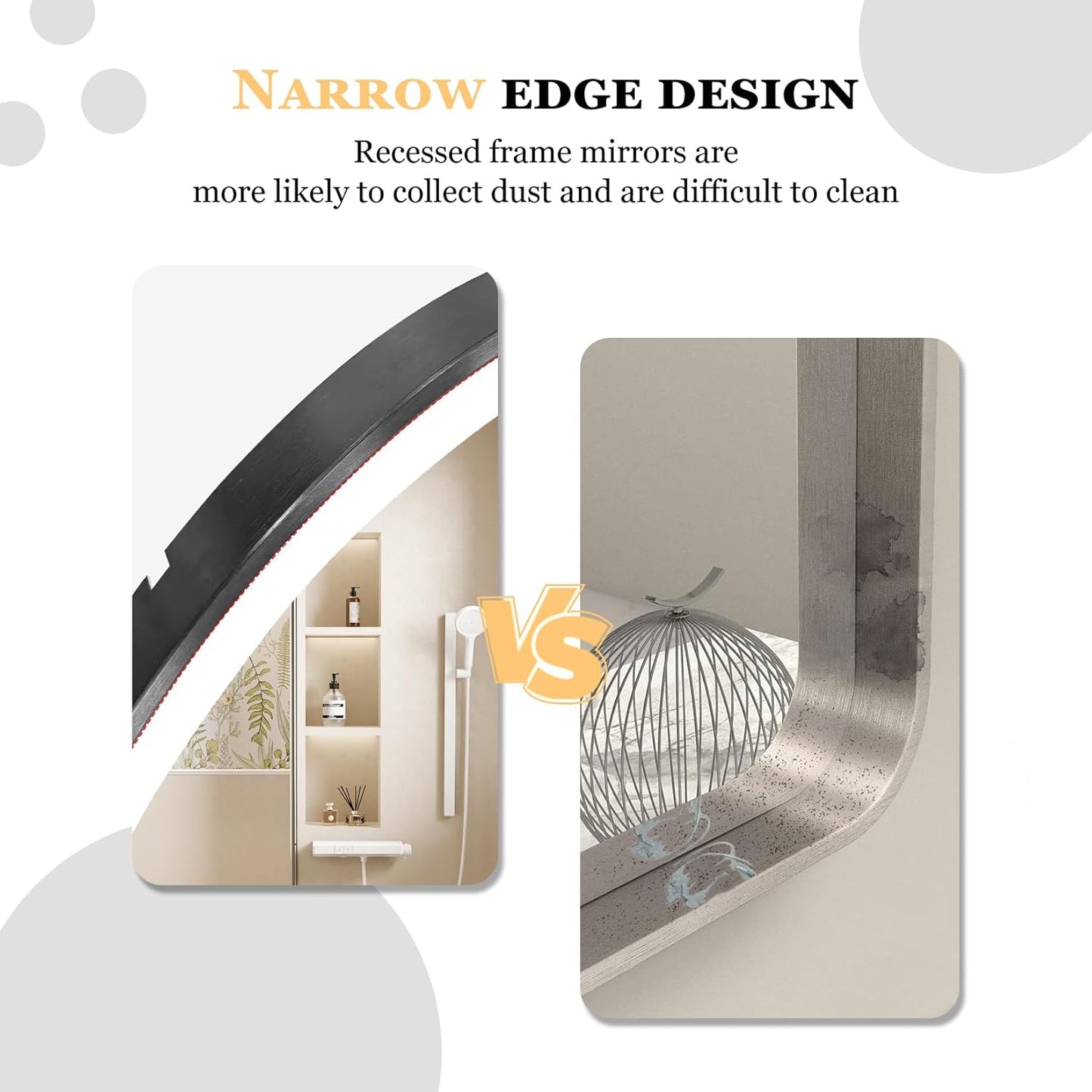 LUVODI Lighted LED Bathroom Mirror: 24” Round Wall Mounted Hanging Vanity Mirror with Front Light - Large Dimmable 3 Colors Makeup Mirror with Black Frame Sensor Touch Anti Fog for Bedroom Entryway