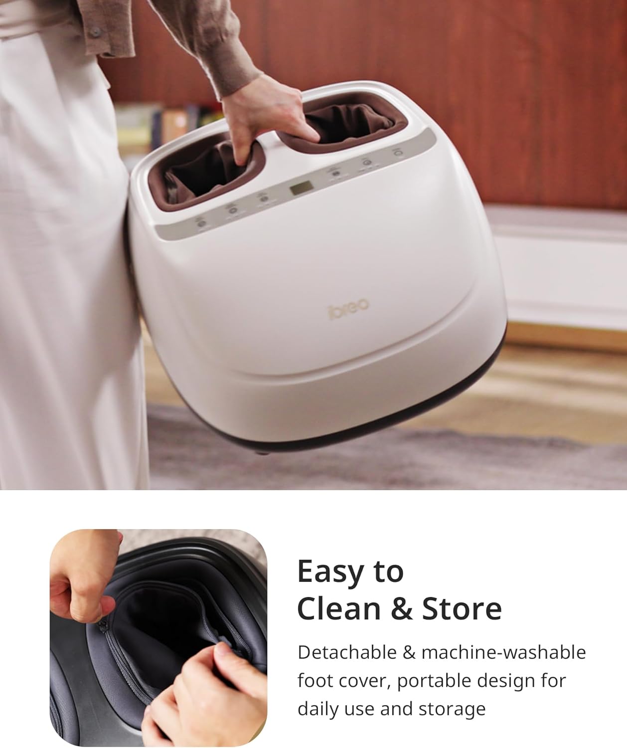 Foot Massager with 2 Level Heat, 3 Level Air Compression & Vibration, Deep Kneading Shiatsu, Remote Control & Timer for Pain Relief, Neuropathy, Plantar Fasciitis, Comfort for Long Stand & Fitness