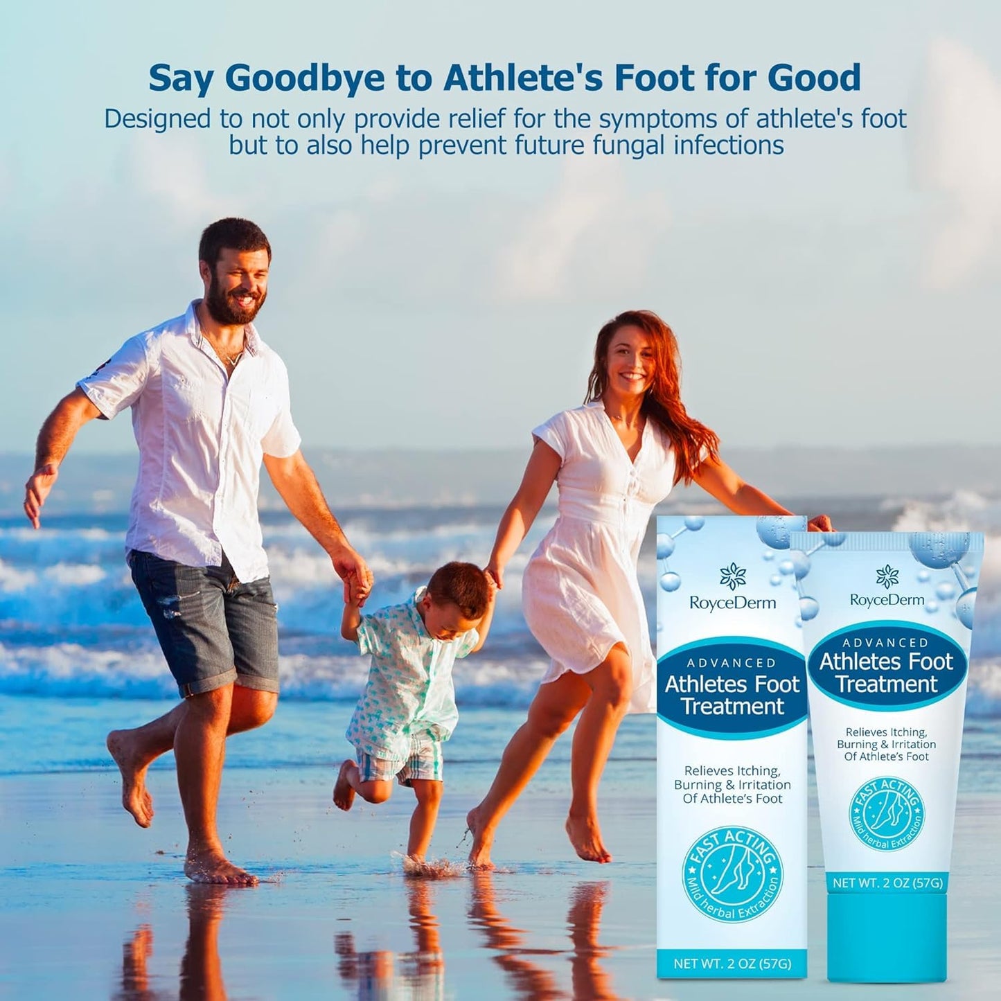 Roycederm Extra Strength Athletes Foot Treatment Cream - Powerful Antifungal Relief for Itching and Burning - Suitable for Men and Women