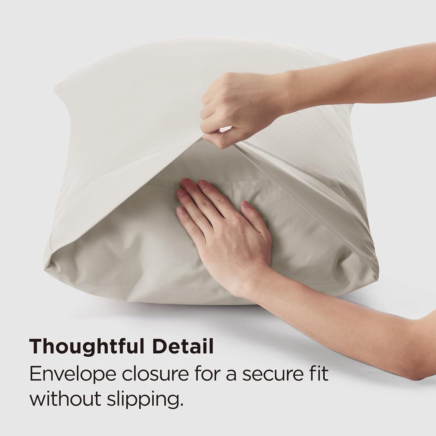 Bedsure Pillow Cases Standard Size Set of 2 - Brushed Microfiber Pillowcases, Super Soft Pillowcase, Pillow Case Covers with Envelope Closure, Wrinkle, Fade and Stain Resistant, Linen, 20x26 Inches