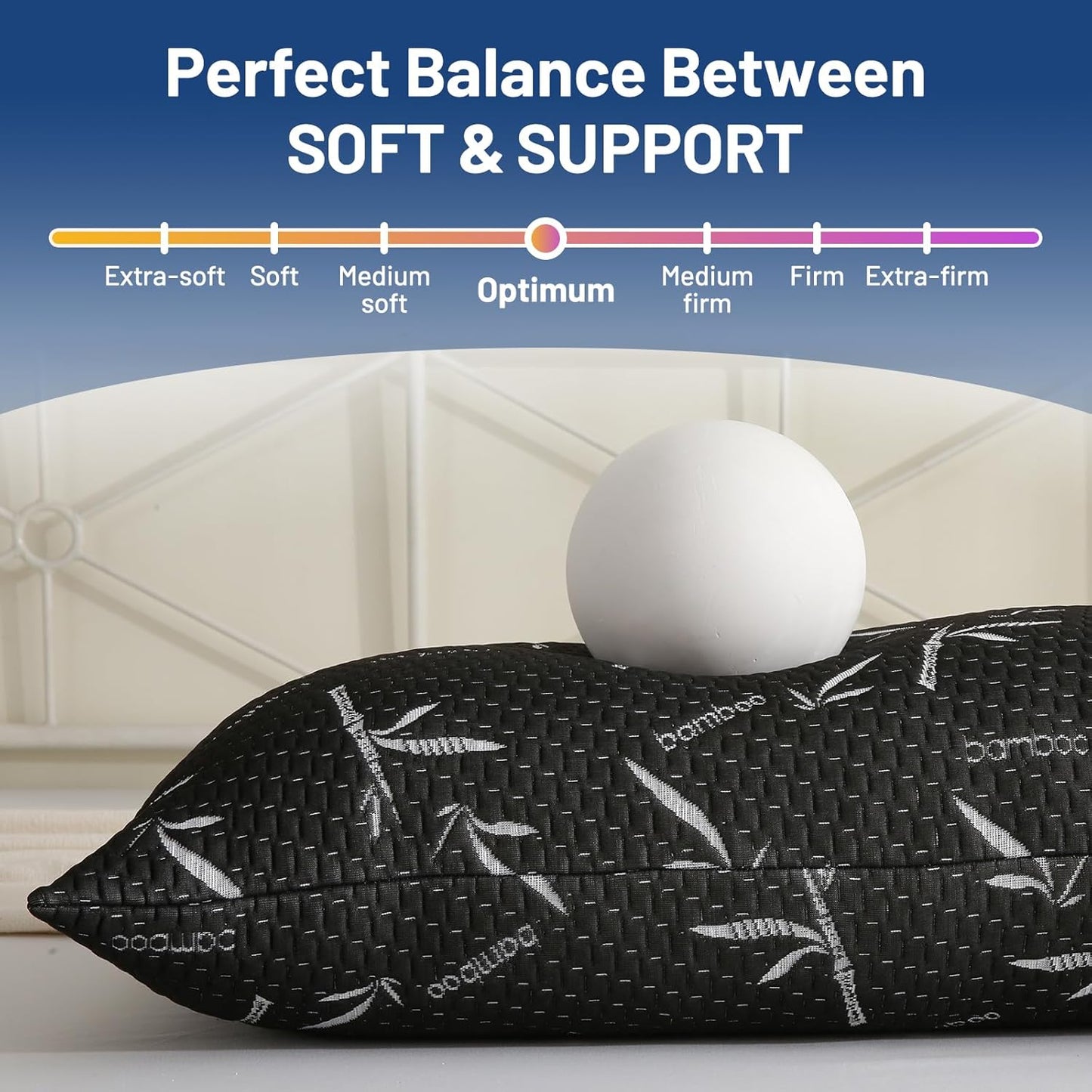 Full Body Pillow with Removable Pillowcase for Adults,(Memory Foam Filling)(Long Pillow for Side Sleepers) (Fluffy and Firm)(Adjustable Filling)(20×54 Inch,Black)