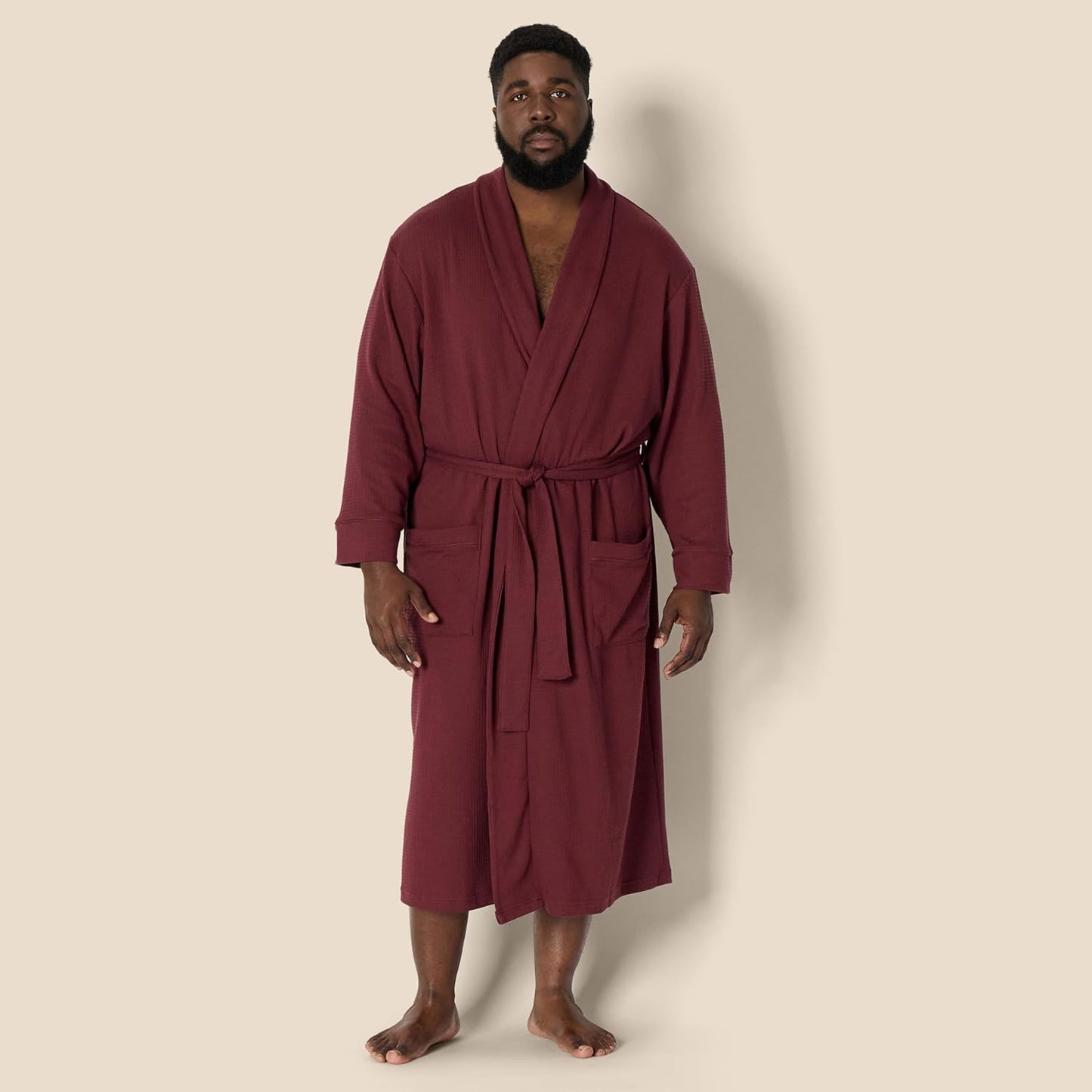 Amazon Essentials Mens Lightweight Waffle Bathrobe (Available in Big & Tall)