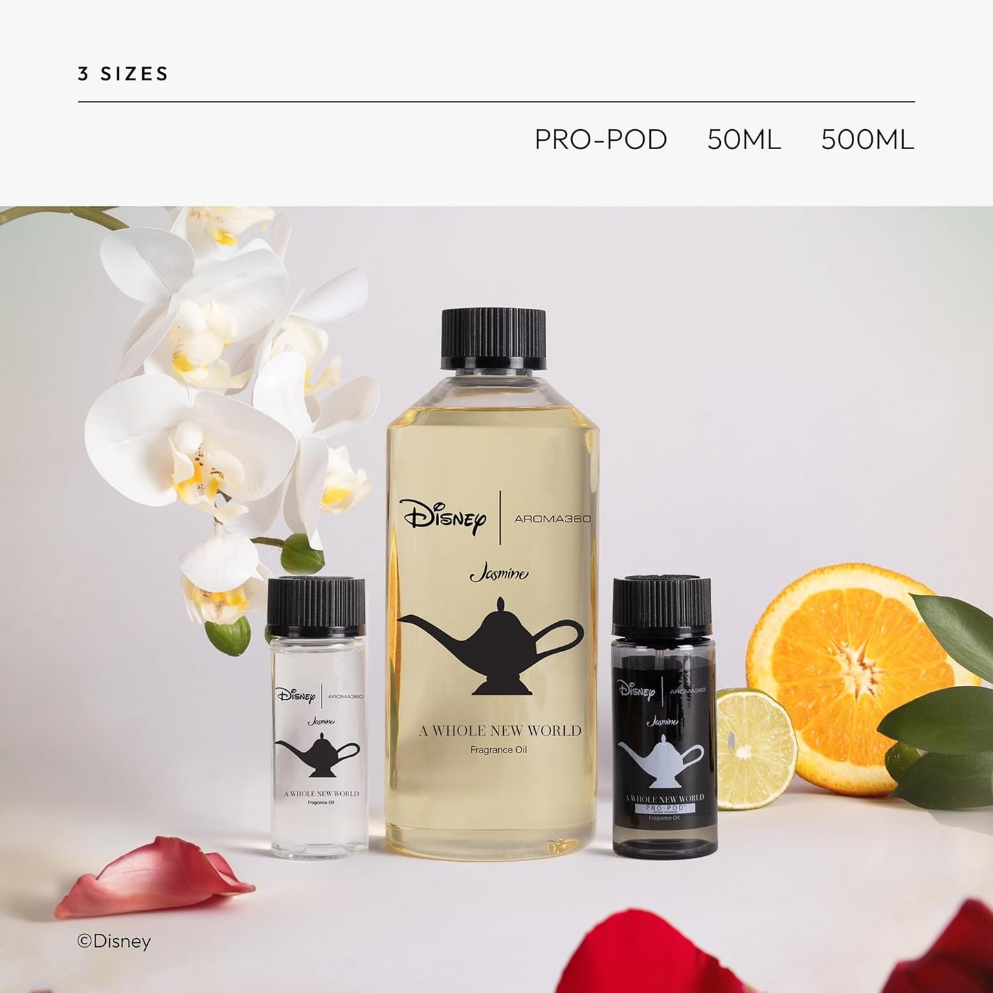 Aroma360 | Disney - A Whole New World Fragrance Oil Blend | Disney Princess Jasmine | Luxury Essential Oil Diffuser | Aromatherapy Scent Diffuser Oil | Bergamot Orange Blossom Rose 1.7 fl oz 50 mL