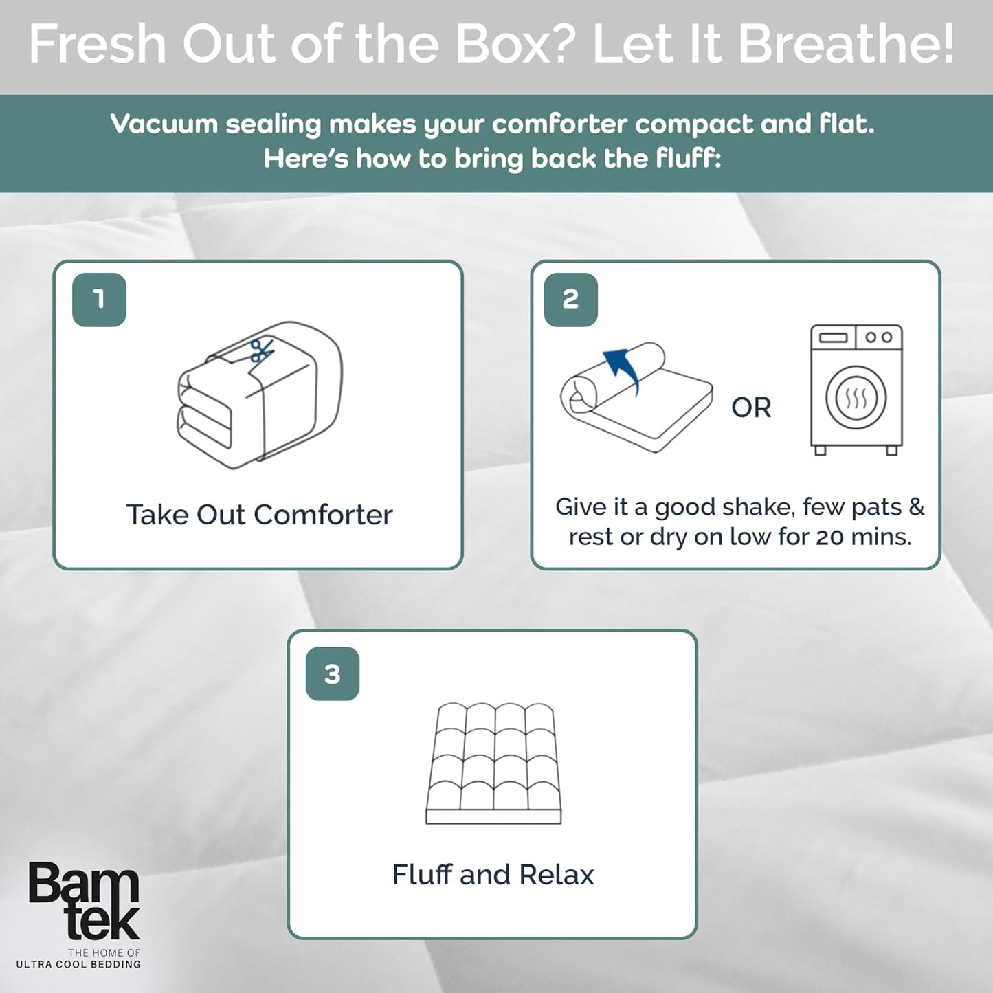 100% Viscose Derived from Bamboo Comforter, Cooling Comforter, Duvet Insert, Breathable, Extra Fluffy, Lightweight Comforters, Queen Size