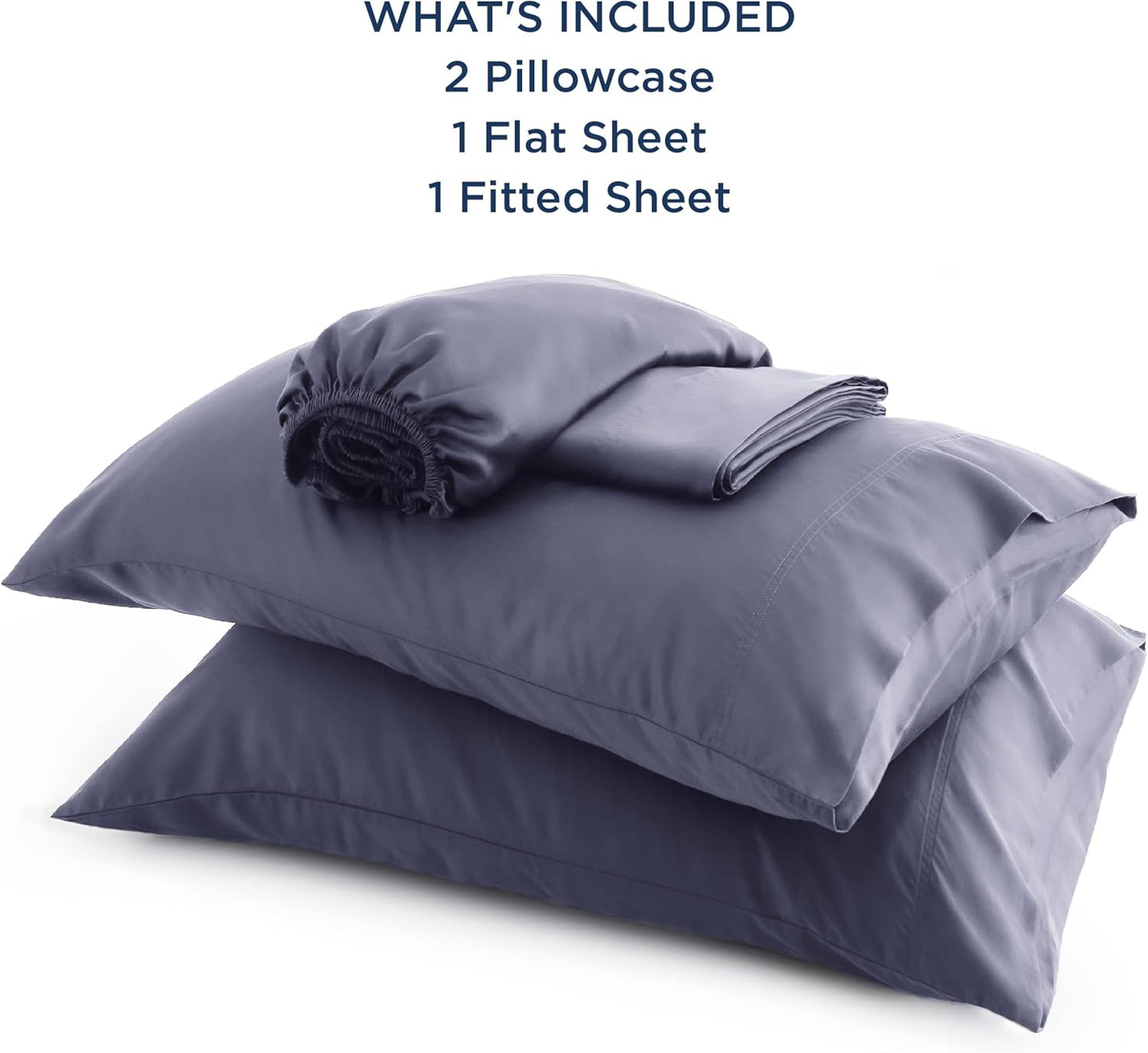 Bedsure California King Sheet Sets, Cooling Sheets, Rayon Derived from Bamboo, Breathable & Soft, Deep Pocket Up to 16 Inches, Hotel Luxury Silky Bedding for Hot Sleepers, Dark Grey