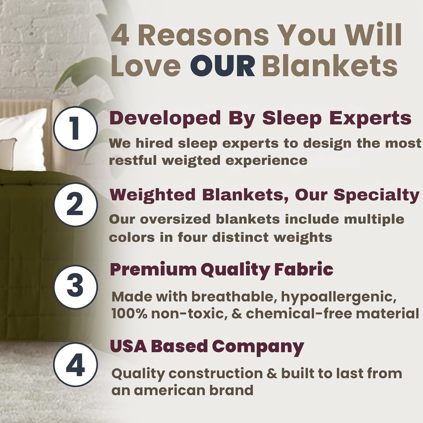 HomeSmart Weighted Blanket King Size 40 lbs, Heavy Weight, Oversized Heavy Blanket, Also Fits California King Beds, Olive Green