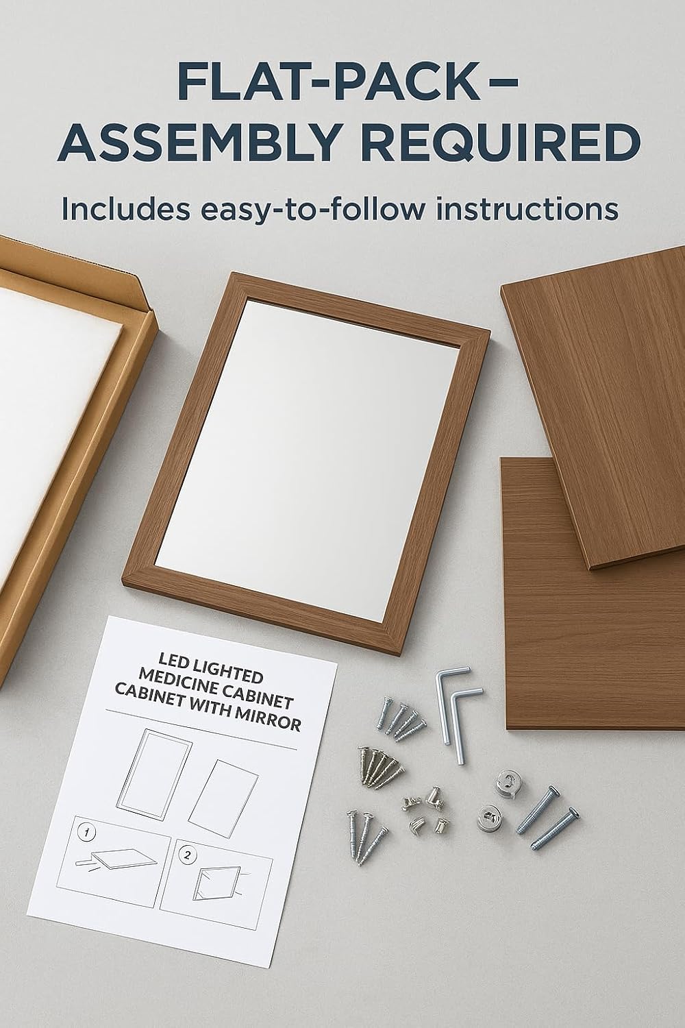 24x24 inch Bathroom Wall Cabinet, Saver Storage Cabinet, Medicine Cabinet with 2 Door and Adjustable Shelves, Grey(Assembly Required)