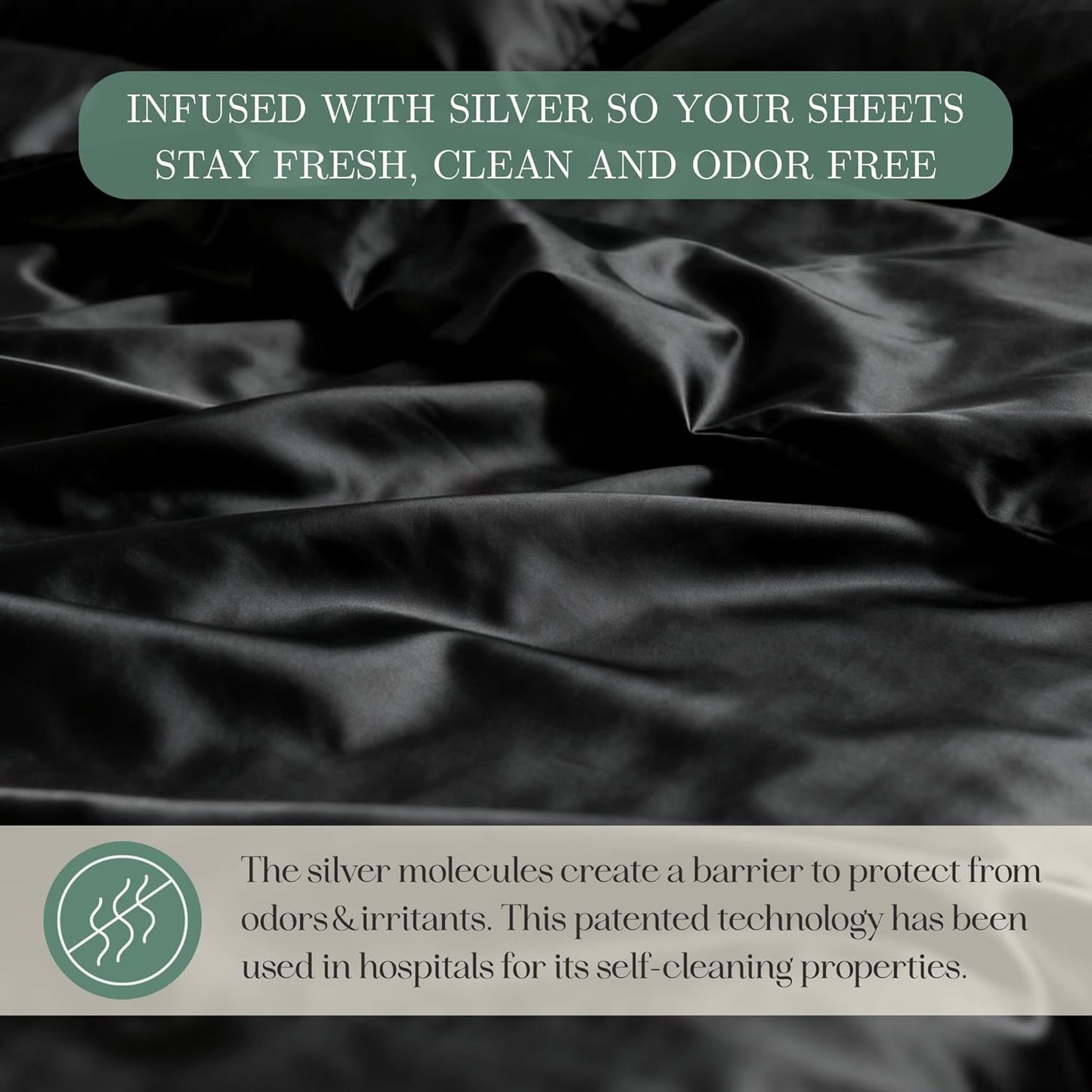 CASILVA Eucalyptus Sheets - Infused with Silver for Anti-Odor, Softer Than Silk Fibers, More Cooling Than Cotton - Perfect for Hot Sleepers & Sensitive Skin - 100% Tencel Lyocell - Queen Sheet Set