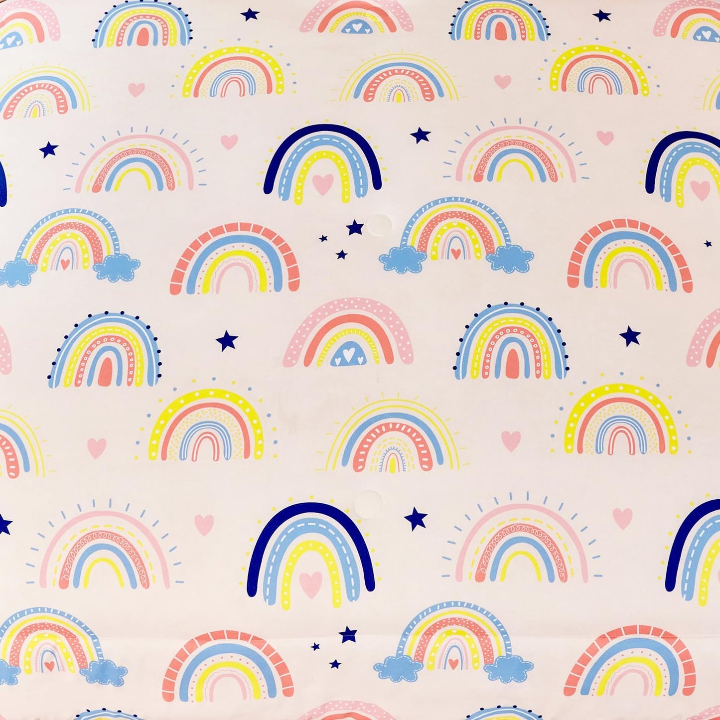 ANGIYUIN 6 Pieces Beige Rainbow Girls Comforter Set Twin Cartoon Rainbow Love Hearts and Stars Bedding Set for Girls Cute Soft Lightweight Kid Bed in A Bag with Rainbow Comforter, Sheets, Pillowcases