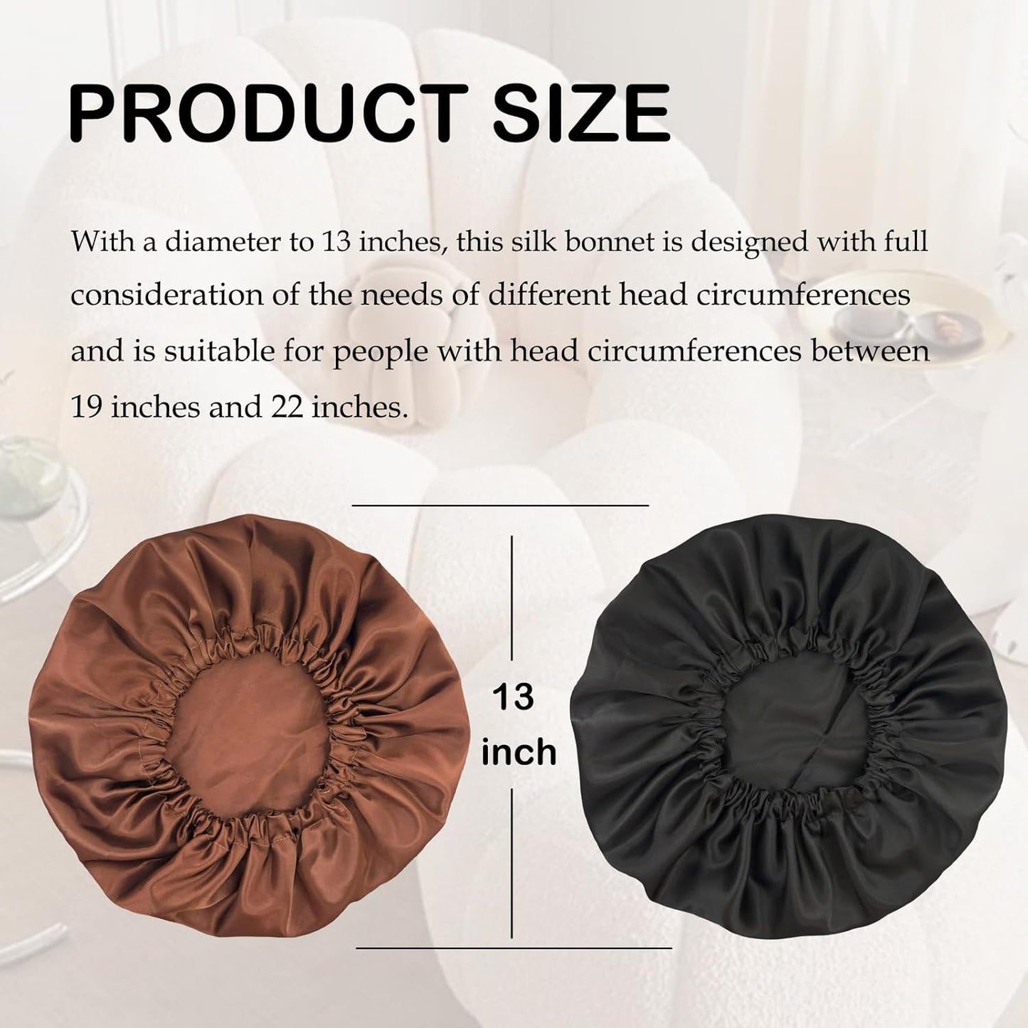 Satin Bonnet Double Layer Silk Bonnet for Sleeping Women Hair Care for Natural Curly