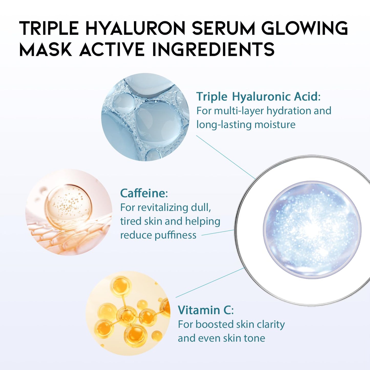 50Combo Korean Face Sheet Mask Gift Pack, Hydrating, Calming, Brightening, Smooting, Rejuvenating, EVE Vegan, Cica, Hyaluron, Retinol, Ceramide, Collagen