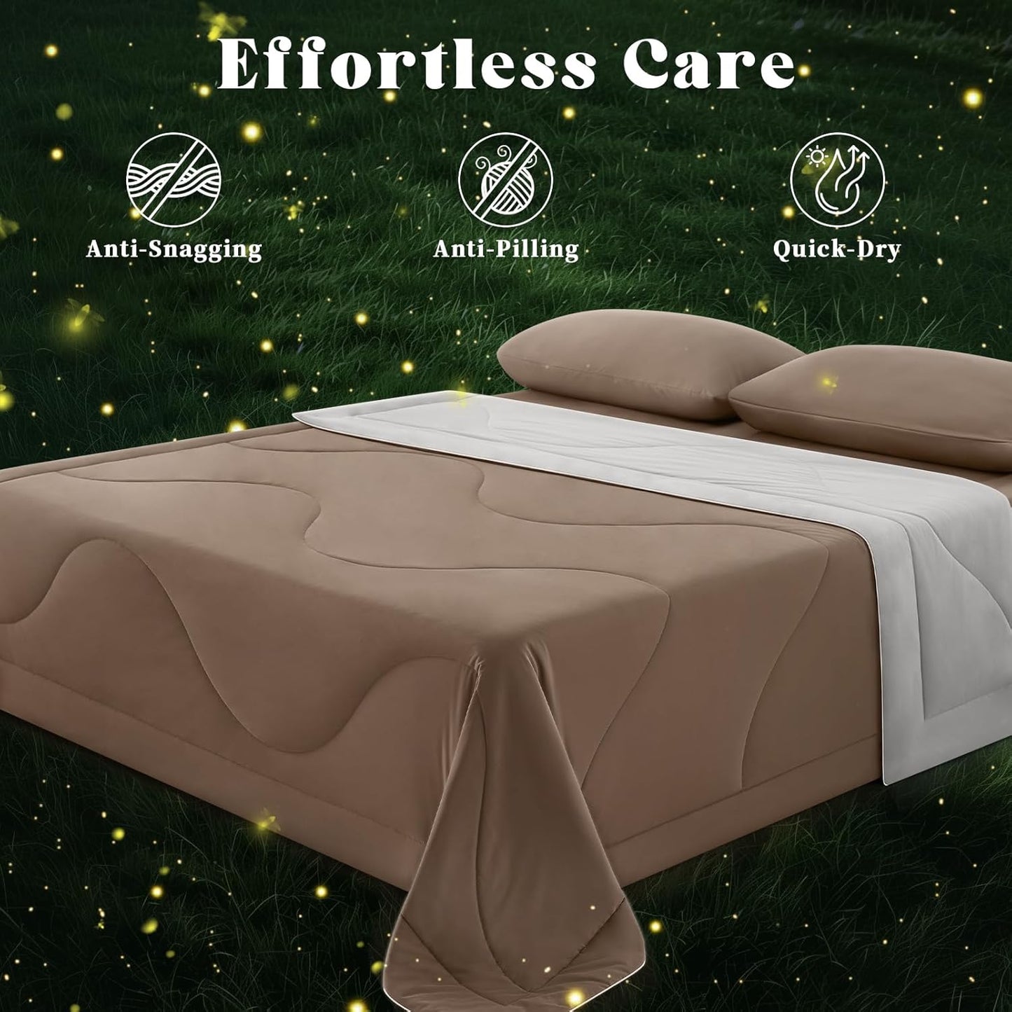 Cooling Comforter Queen Size, Double-Sided Cooling Blanket for Hot Sleepers & Night Sweats, Arc-Chill Q-Max > 0.4 Breathable Ice Blanket, Lightweight Cold Comforter (80''x90'', Brown)