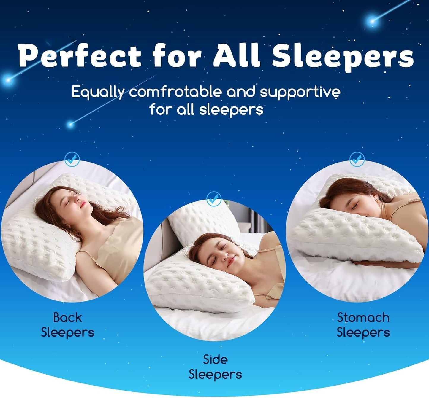 Cooling Side Sleeper Pillow for Neck and Shoulder Pain, Luxury Shredded Memory Foam Firm Cool Bed Pillows for Sleeping Set of 1- Adjustable Standard Size- Washable Cover Original White