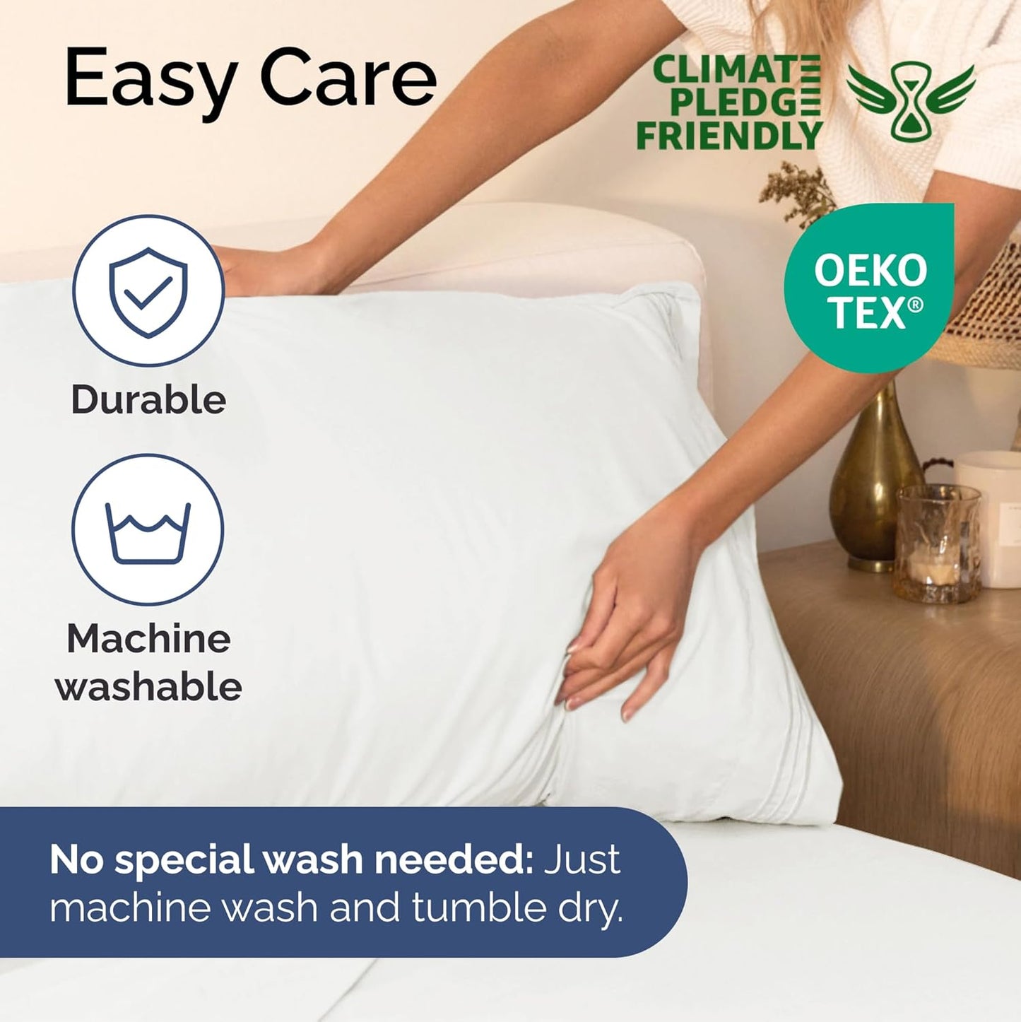 Cal King Size 4 Piece Sheet Set - Extra Soft, Breathable & Cooling Sheets - Hotel Luxury Bed Sheets for Women & Men - Deep Pockets, Easy-Fit & Wrinkle-Free Sheets - Antique White Oeko-Tex Bed Sheets