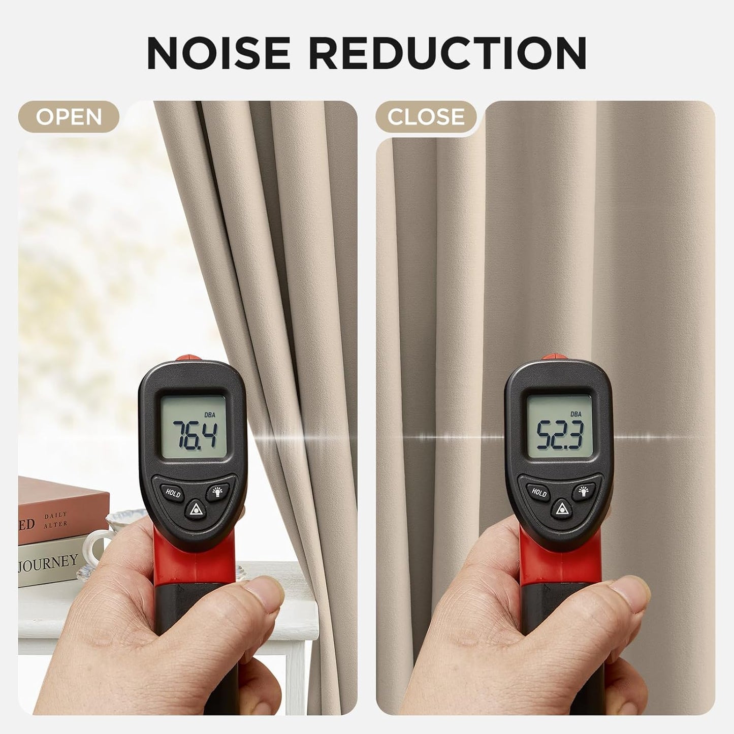 Joydeco Beige 100% Blackout Curtains 108 Inch 2 Panels, Luxury Thermal Beige Velvet Curtains for Bedroom Living Room, Soundproof Blackout Window Drapes, Rod Pocket & Back Tab (52W x 108L)