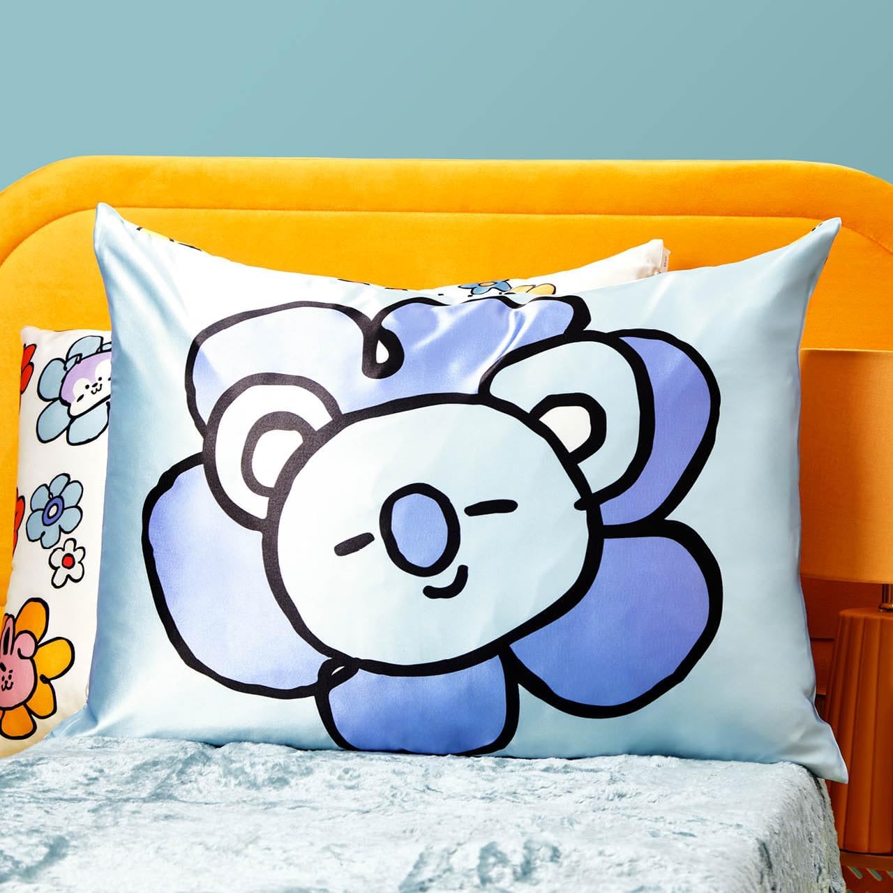 Kitsch x BT21 (Koya) Satin Pillowcase with Zipper for Hair & Skin - Softer Than Silk Pillow Cases, Smooth Cooling Pillow Cover, Wrinkle-Free, Machine Washable, Queen/Standard (19x26)
