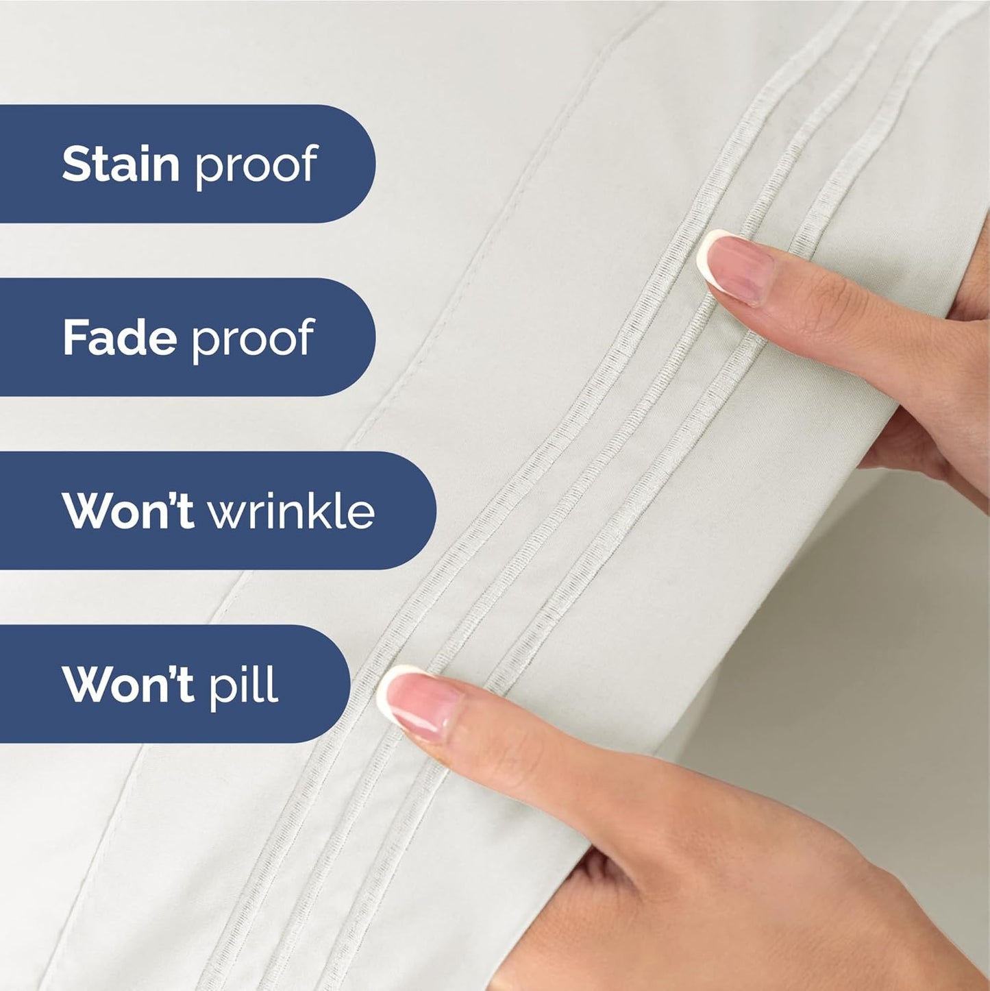 Twin XL Size 3 Piece Sheet Set - Extra Soft, Breathable And Cooling Sheets - Hotel Luxury Bed Sheets for Women & Men - Deep Pockets, Easy-Fit & Wrinkle-Free Sheets - Antique White Oeko-Tex Bed Sheets