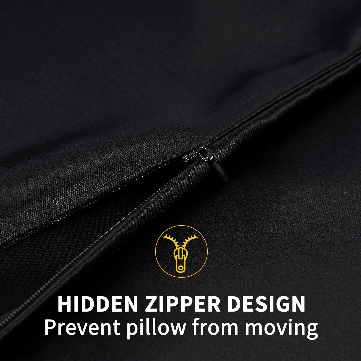 ZIMASILK 100% Pure Mulberry Silk Pillowcase for Hair and Skin Health,Soft and Smooth,Both Sides Premium Grade 6A Silk,600 Thread Count,with Hidden Zipper,1pc (King 20''x36'',Black)