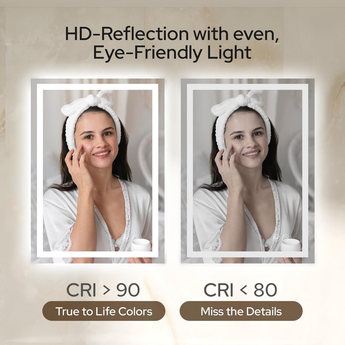 30 x 36 LED Vanity Mirror for Bathroom, Frontlit & Backlit LED Mirror for Bathroom with 3 Colour Lights, Wall Vanity Mirror with Anti-Fog, Shatterproof & Memory Function, Perfect for Modern Bathrooms