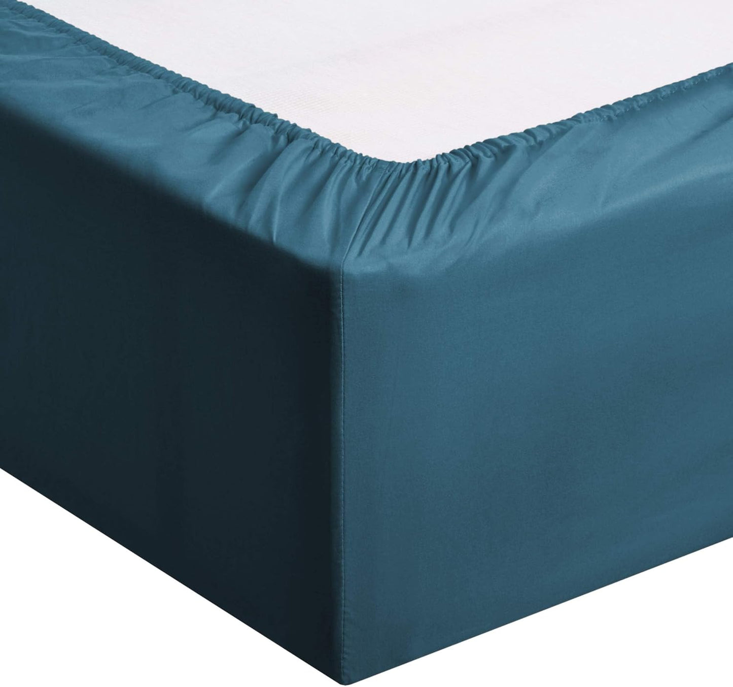 Amazon Basics 3-Piece Microfiber Lightweight Bed Sheet Set with 14-Inch Deep Pockets, Super Soft, Easy Care, Twin XL, Dark Teal, Solid