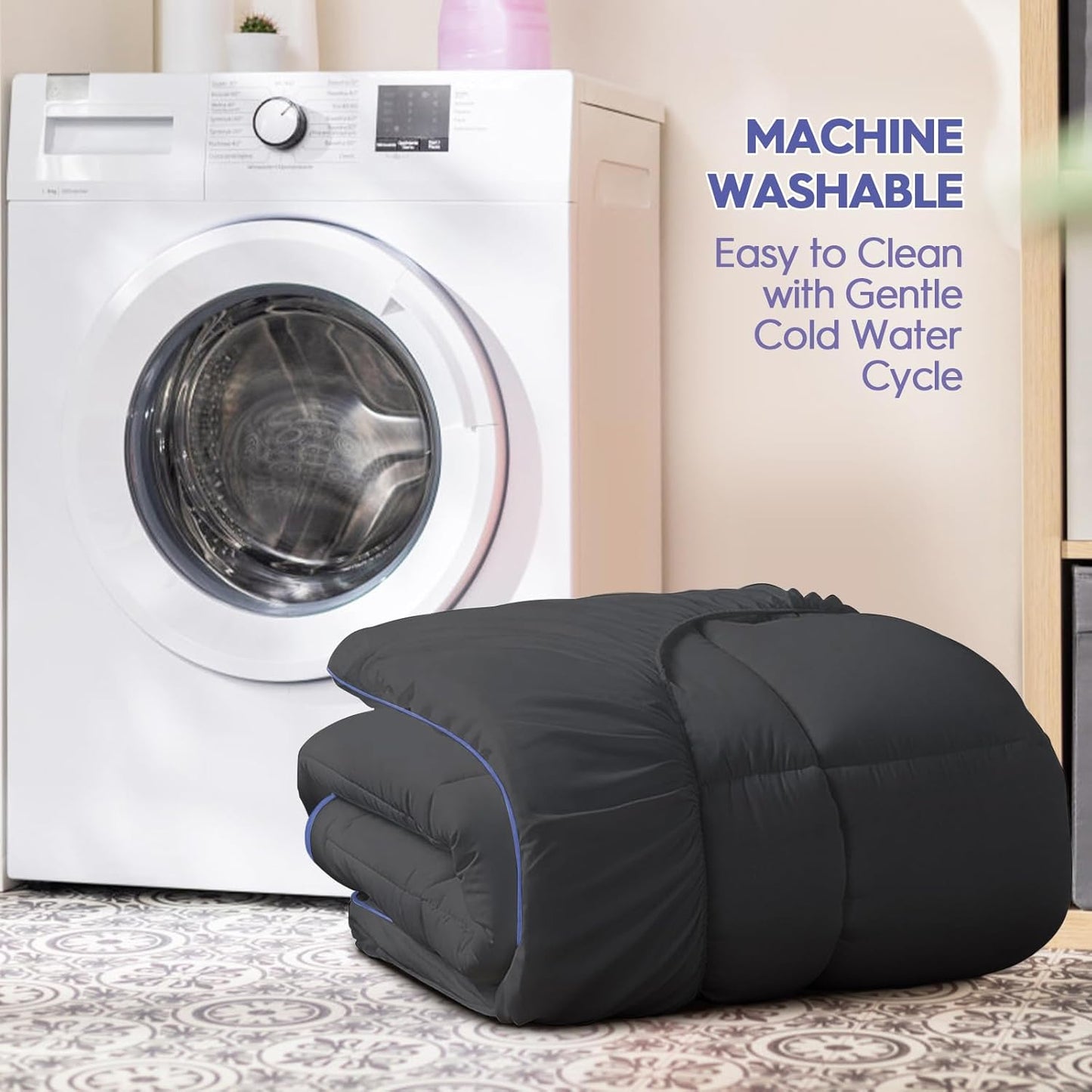 ABENE Queen Dual Layer 3 Inch Memory Foam Mattress Topper, 2 Inch Gel Memory Foam Plus 1 Inch Down Alternative Pillowtop Mattress Pad Cover, Soft Gray Bed Topper Support for Pressure Relief