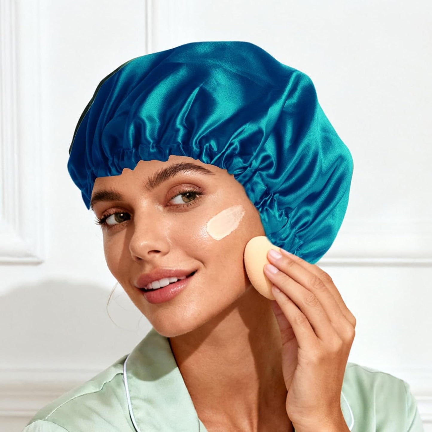Satin Bonnet Double Layer Silk Bonnet for Sleeping Women Hair Care for Natural Curly