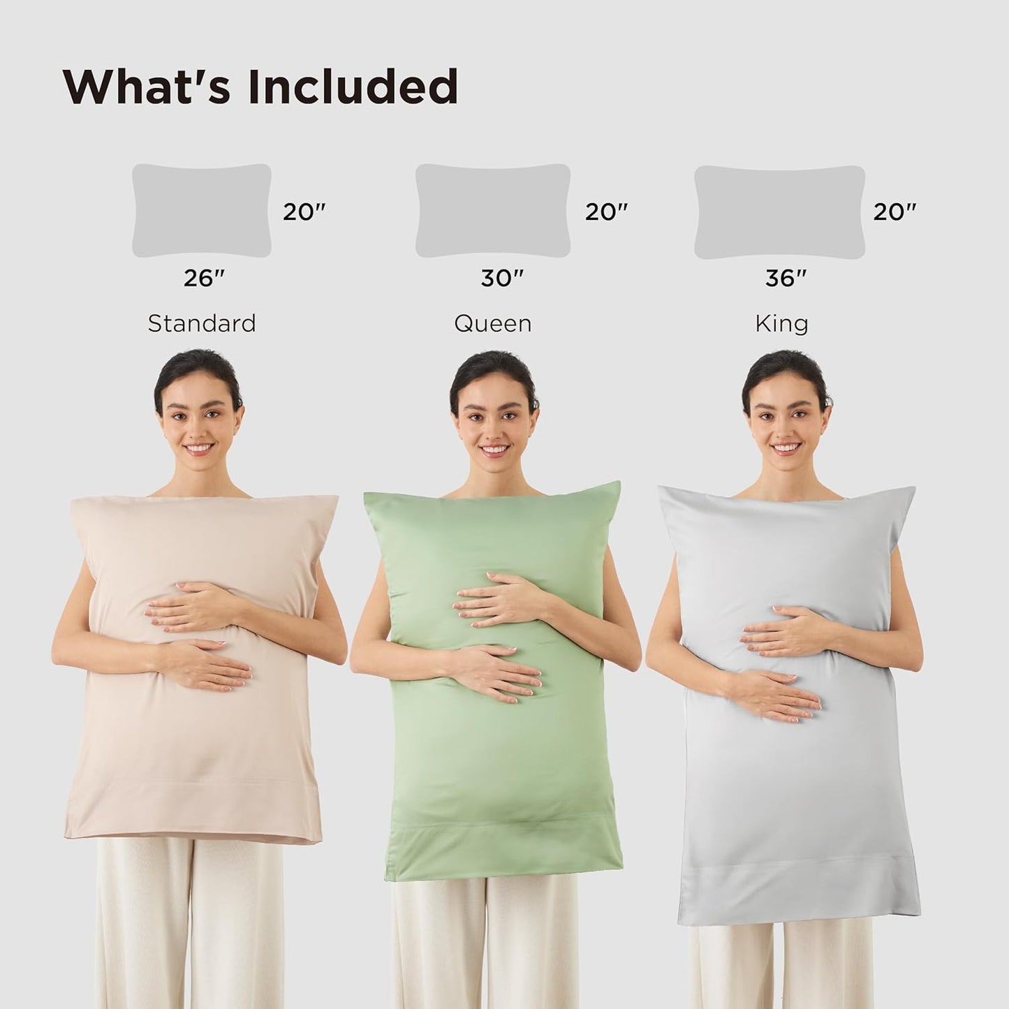 Bedsure King Size Pillow Cases Set of 2, Cooling Pillow Cases King, Rayon Derived from Bamboo White Pillowcases, Breathable & Silky Soft Cool Bedding Pillow Covers with Envelope Closure, 20x36 Inches
