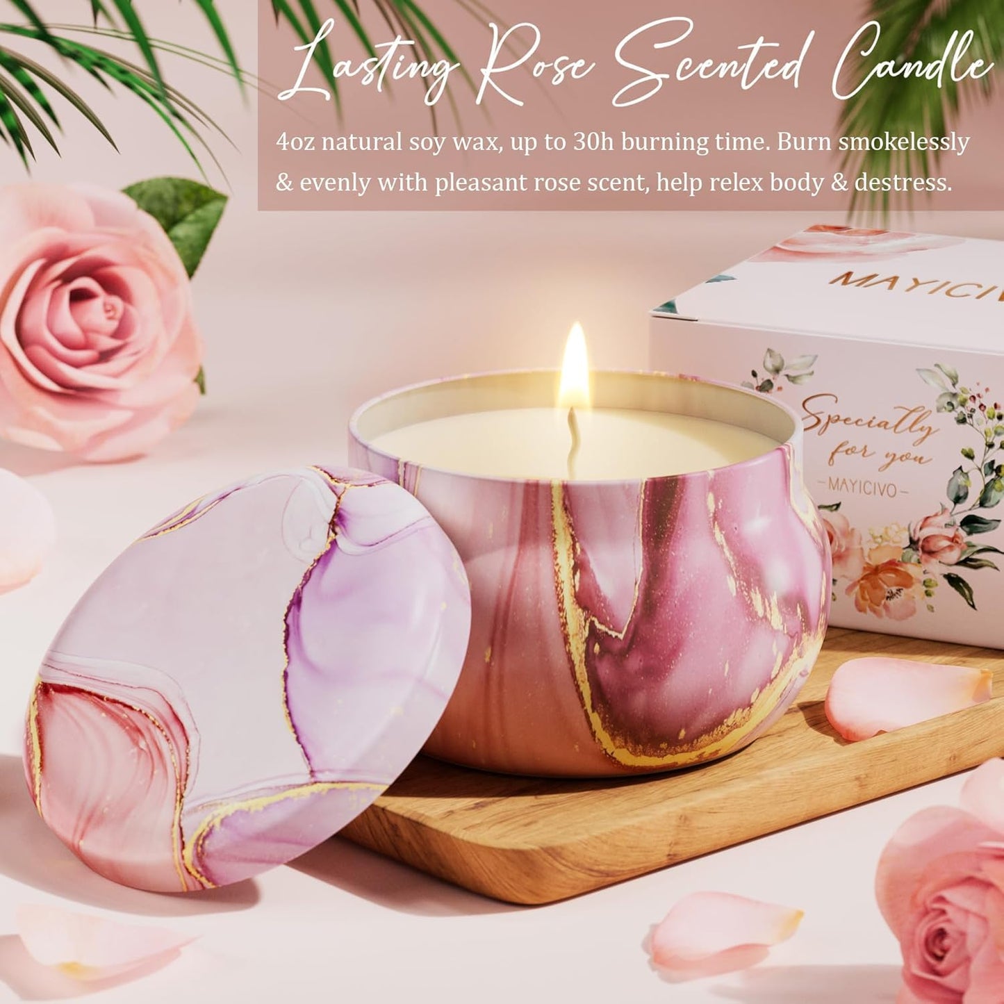 Birthday Gifts for Women Self Care Gifts Get Well Soon Basket Rose Relaxing Spa Gift Care Package Luxurious Flannel Blanket Unique Christmas Gift for Mom Her Friend Sister Wife Grandma