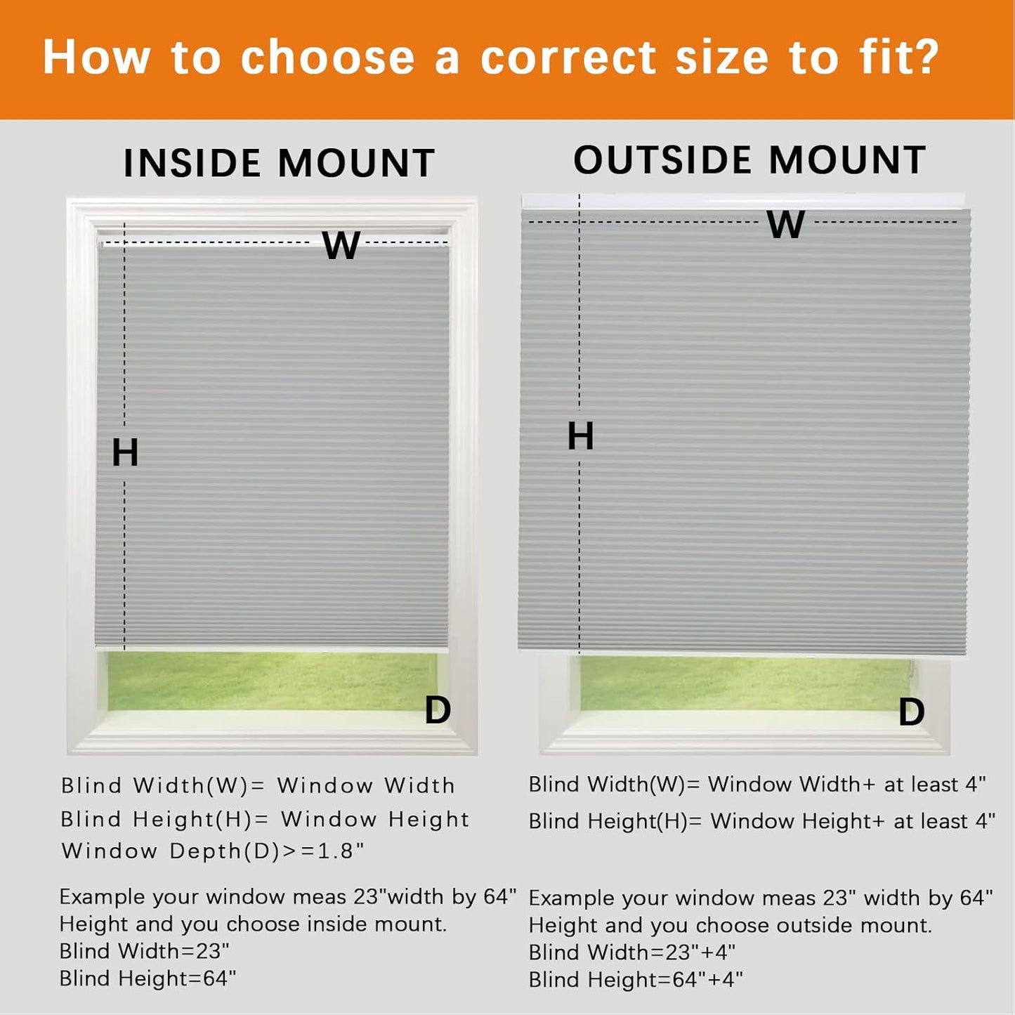 Persilux Blackout Cellular Shades Cordless Window Shades Bottom up Pleated Window Blinds Thermal Insulated Honeycomb Blinds for Windows, Home and Office, Dark Grey, 28" W x 72" H