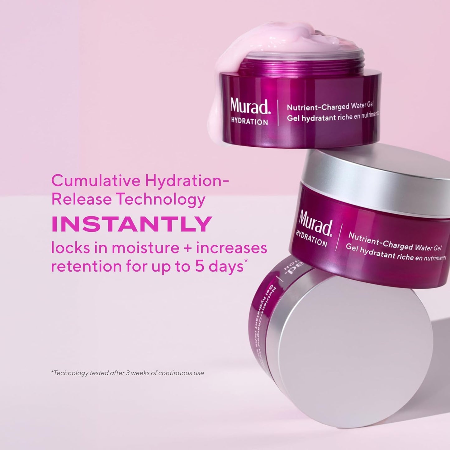 Murad Nutrient-Charged Water Gel – Hydrating Face Moisturizer with Peptides, Vitamins & Minerals for Dry Skin, Long-Lasting Moisture, Plump Skin, Oil-Free, Lightweight, Barrier Repair - 1.7Fl Oz