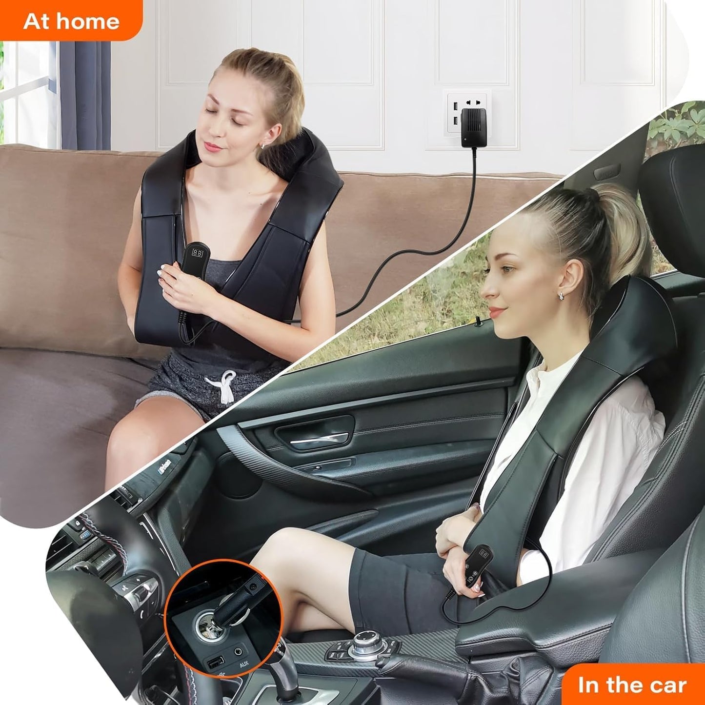 Electric Neck Massager, Neck and Back Massager with Heat, Shiatsu Massage Pillow for Back, Shoulder, Muscle Pain Relief, Ideal Fits for Parents