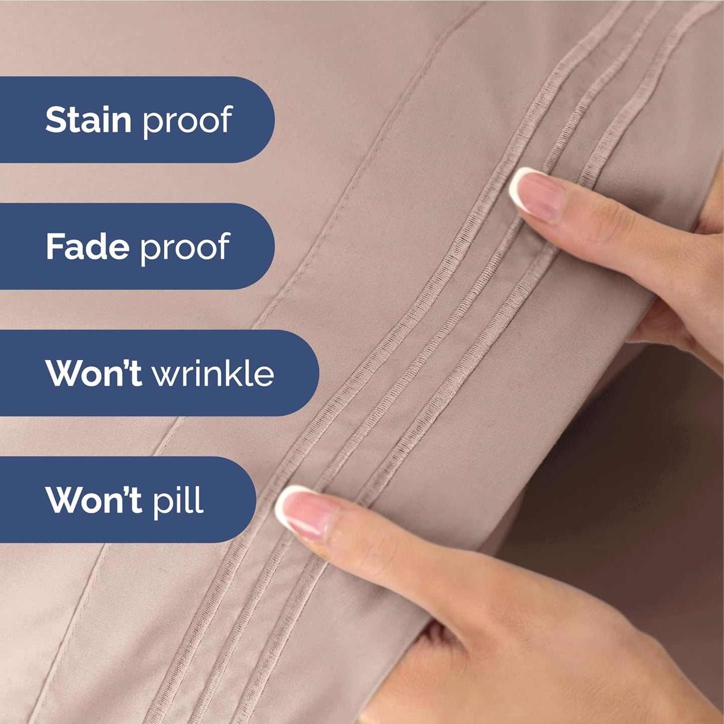 Twin XL Size 3 Piece Sheet Set - Extra Soft, Breathable & Cooling Sheets - Hotel Luxury Durable Bed Sheets for Women & Men - Deep Pockets, Easy-Fit & Wrinkle-Free Sheets - Dusty Pink Oeko-Tex Sheets