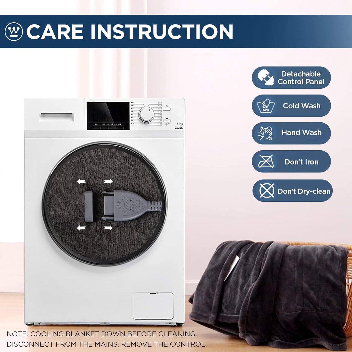 Westinghouse Electric Blanket King Size, Super Cozy Soft Flannel 100"" x 90"" Heated Blanket with 10 Fast Heating Levels & 1-12 Auto-Off, Machine Washable, ETL&FCC Certification, Charcoal