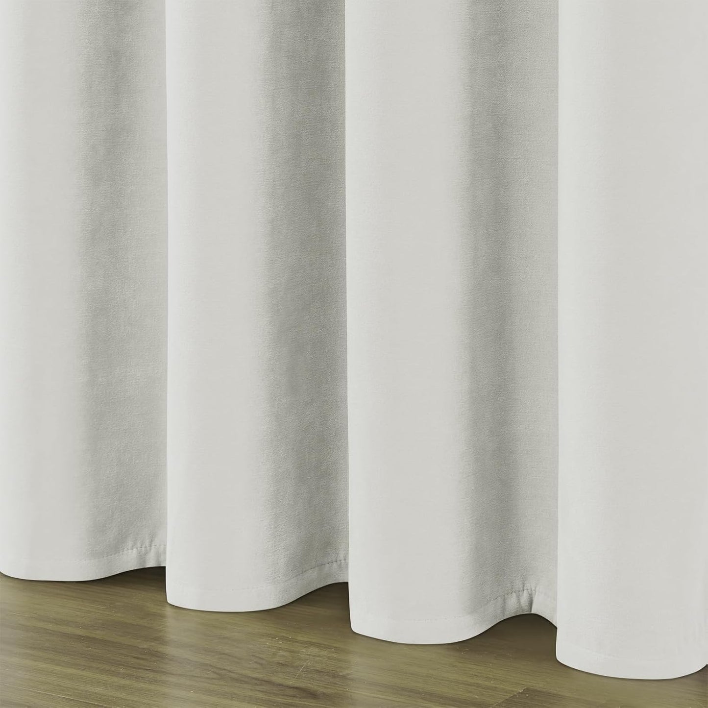Joydeco Vanilla Grey Velvet Curtains 72 Inches 2 Panels, Luxury Thermal Insulated Soft Curtains for Bedroom & Living Room, Room Darkening Velvet Drapes, Rod Pocket (52W x 72L)