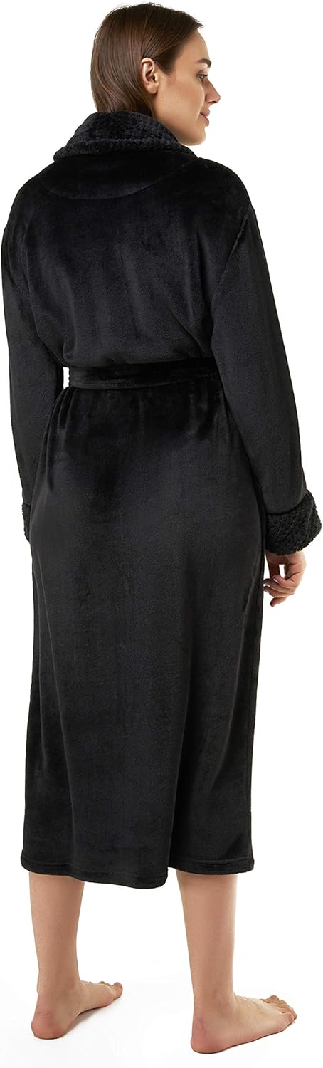 Turquaz Oversize Plush Robes For Women, Soft Warm Fleece Bathrobe for Women
