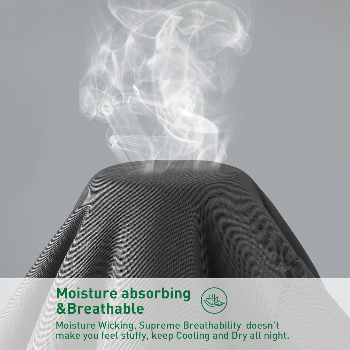 100% Viscose Made from Bamboo Comforter for Hot Sleepers- Breathable Silky Soft Duvet Insert Twin Size-with 8 Corner Tabs- All Season Comforter (88x64 Inches, Grey)