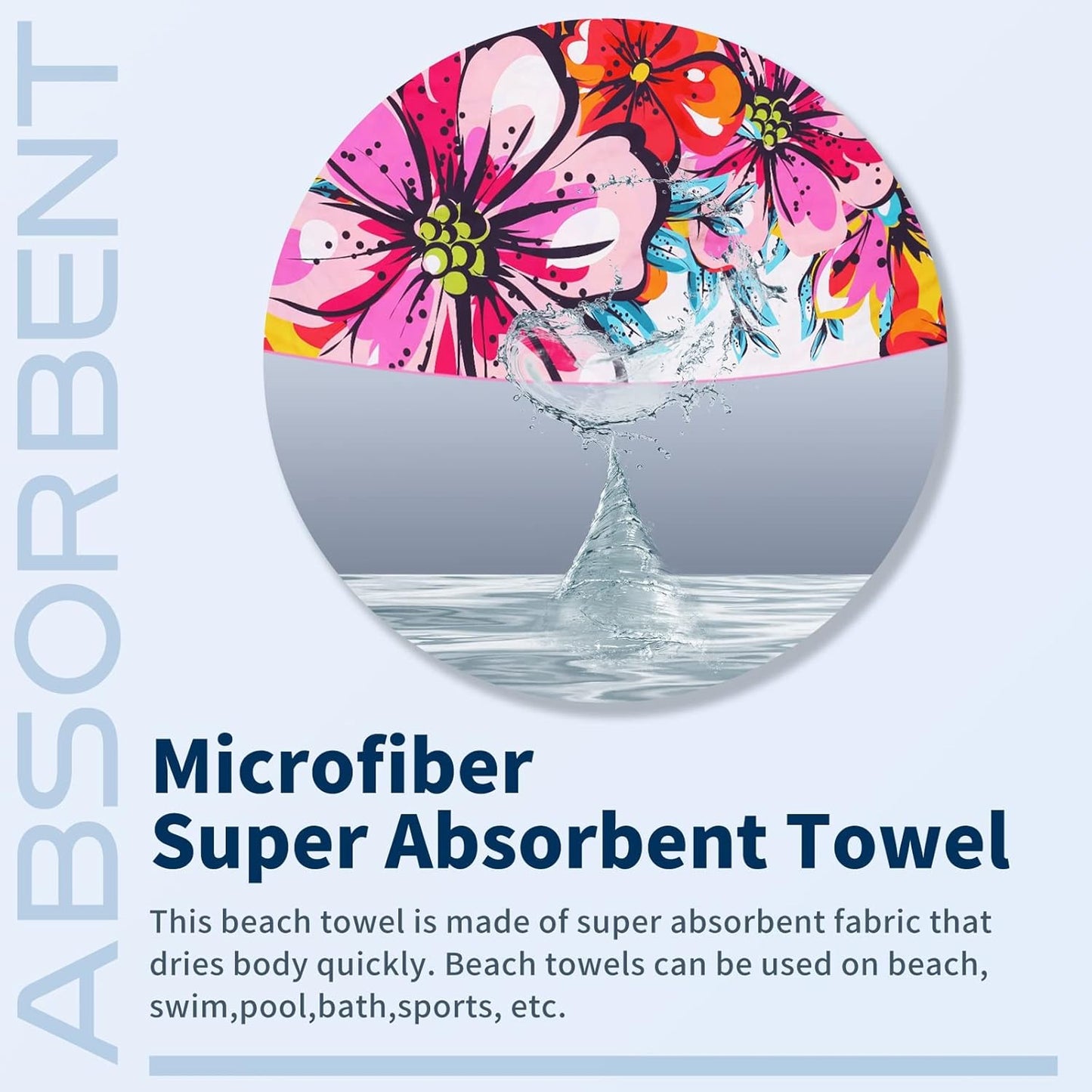 Microfiber Thin Beach Towel Lightweight 71x32 inch Oversized Extra Large Sand Free Towels Fast Dry for Travel Pool Camping Sports Beach Accessories Vacation Essential Gift