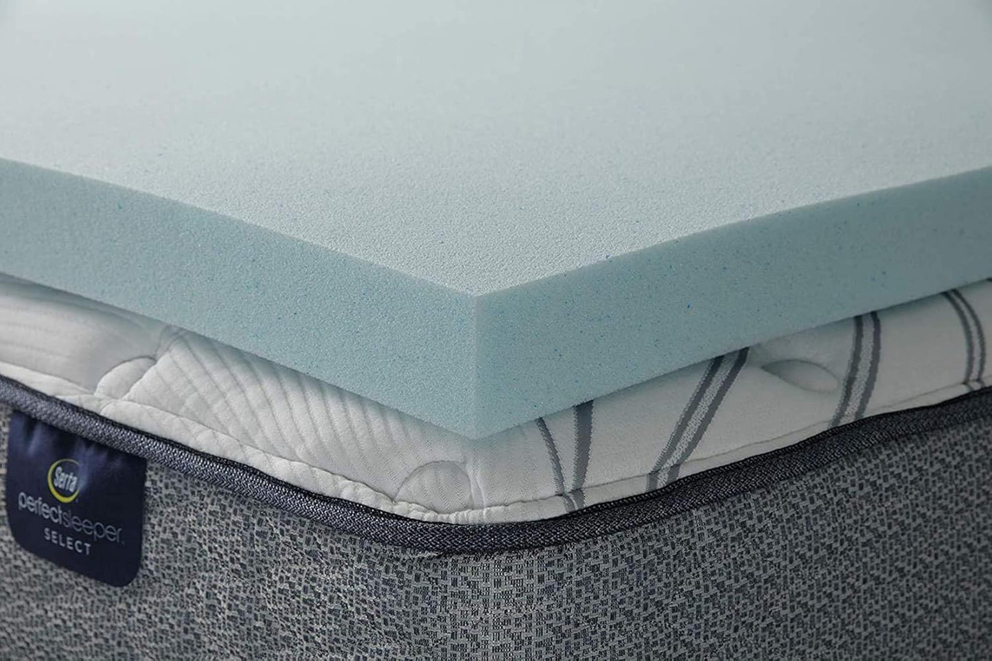 Serta ThermaGel Cooling, Pressure-Relieving Memory Foam Mattress Topper, 3 Inch, Twin XL,Blue