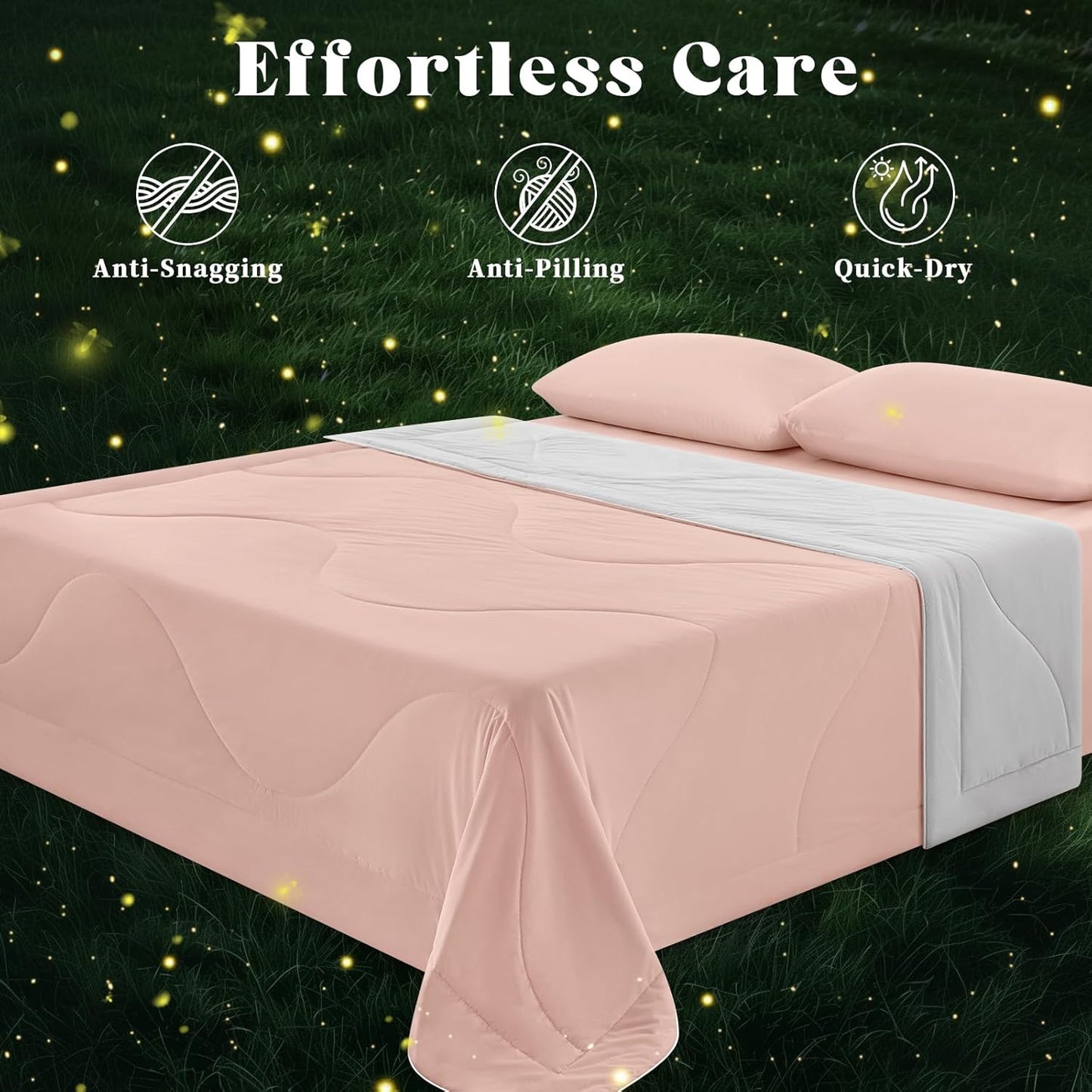 Cooling Comforter Twin Size, Double-Sided Cooling Blanket for Hot Sleepers & Night Sweats, Arc-Chill Q-Max > 0.4 Breathable Ice Blanket, Lightweight Cold Comforter (68''x90'', Pink)