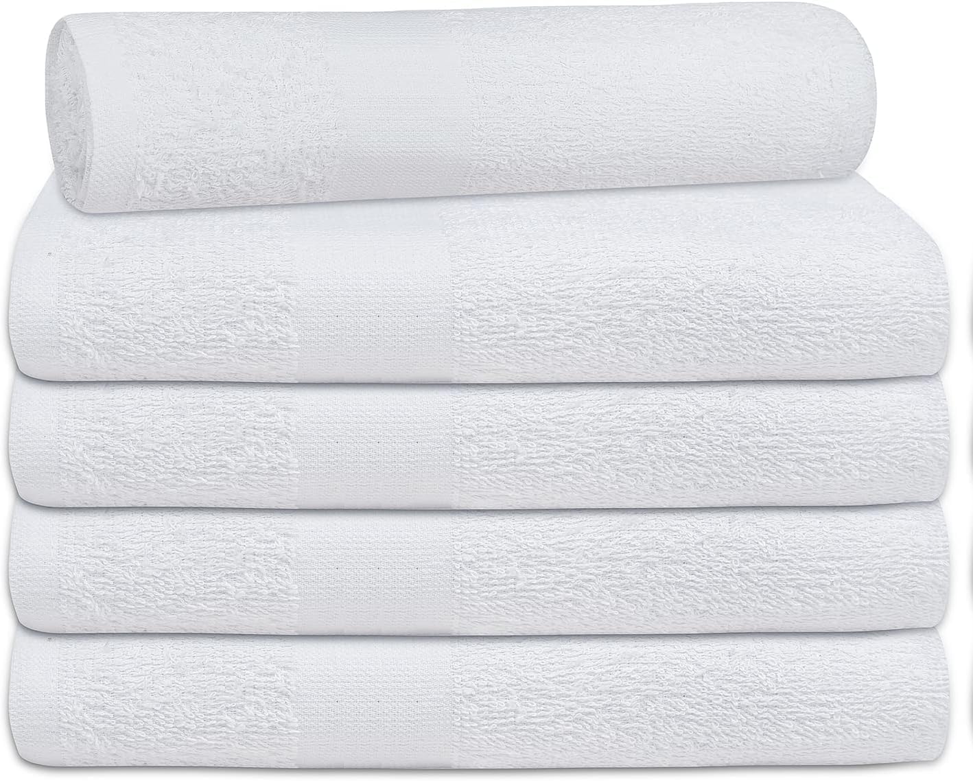 100% Cotton Bath Towel Set Pack of 24|500 GSM|Soft Large Bath Towel|Super Absorbent|Quick Dry|Ideal for Pool Home Gym Spa Hotel|Perfect for Daily Use|Bath Towel Set 24x48 Inche|White