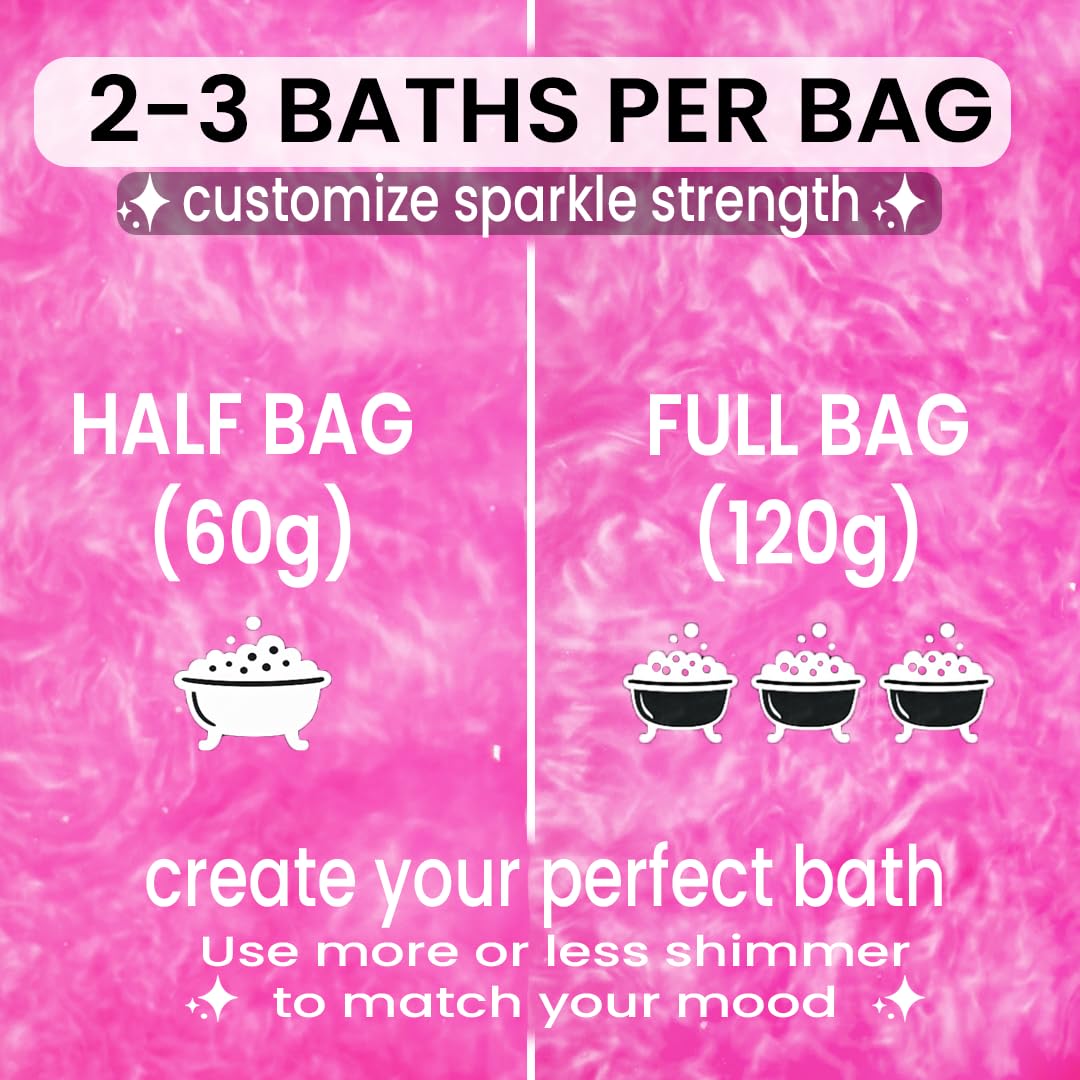 Pink Grapefruit Shimmer Bath Bomb in A Bag - Handmade Essential Oil Scented Bath Bombs for Women,Kids and Men - Bulk Bathbomb Fizzies Perfect for Boys and Girls All Ages (Small, Pink)