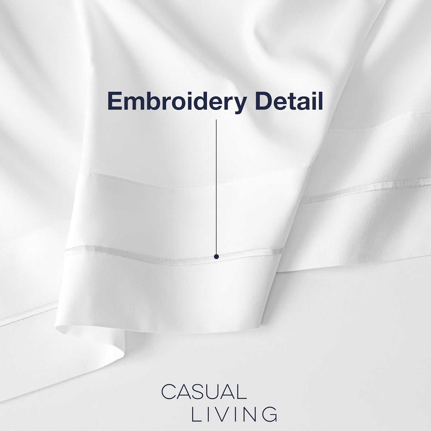 CASUAL LIVING Cal King Sheets 4 Piece Set with 2 Pillowcases, Soft Microfiber Hypoallergenic Washable Deep Pocket Lightweight Bedding Elasticized, California King Sheet Sets, White