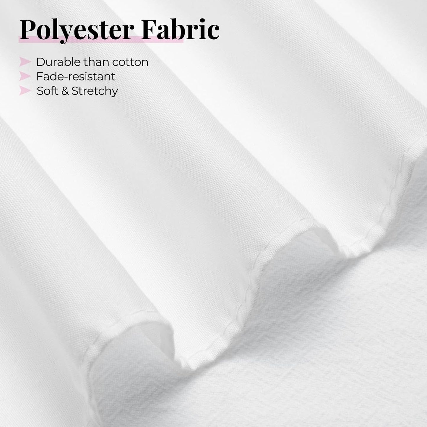RIMELA White Bed Skirt King Size 21 Inch Drop, Elastic Bed Skirting for Bed Base and Frame, Bedding Dust Ruffle Easy to Install, Lightweight Wrap Around Adjustable Bedskirt