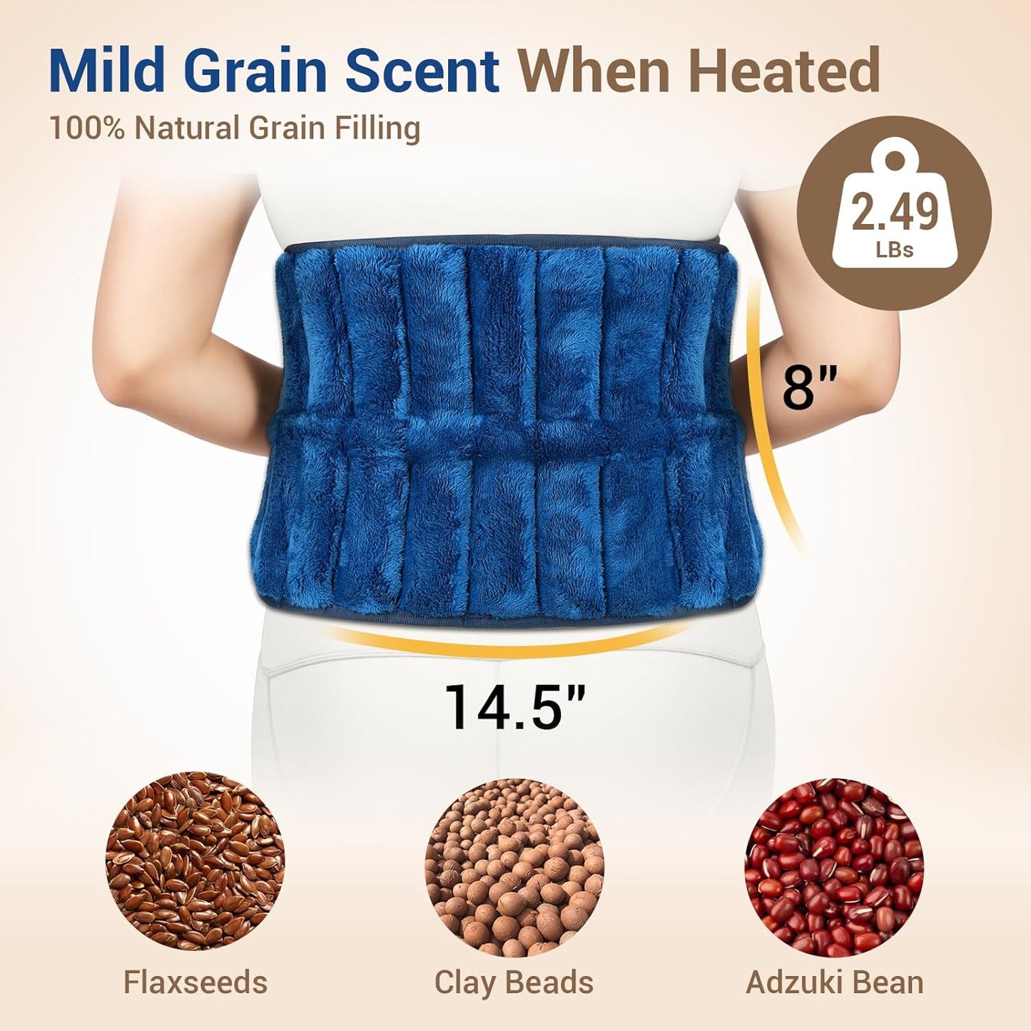 Comfytemp Microwave Moist Heating Pad for Back Pain Relief, Sciatica Surgery Recovery Must Have, FSA Eligible HSA, Microwavable Hot Therapy for Lower Lumbar, Cramps, Waist Warm Compress, Get Well Gift