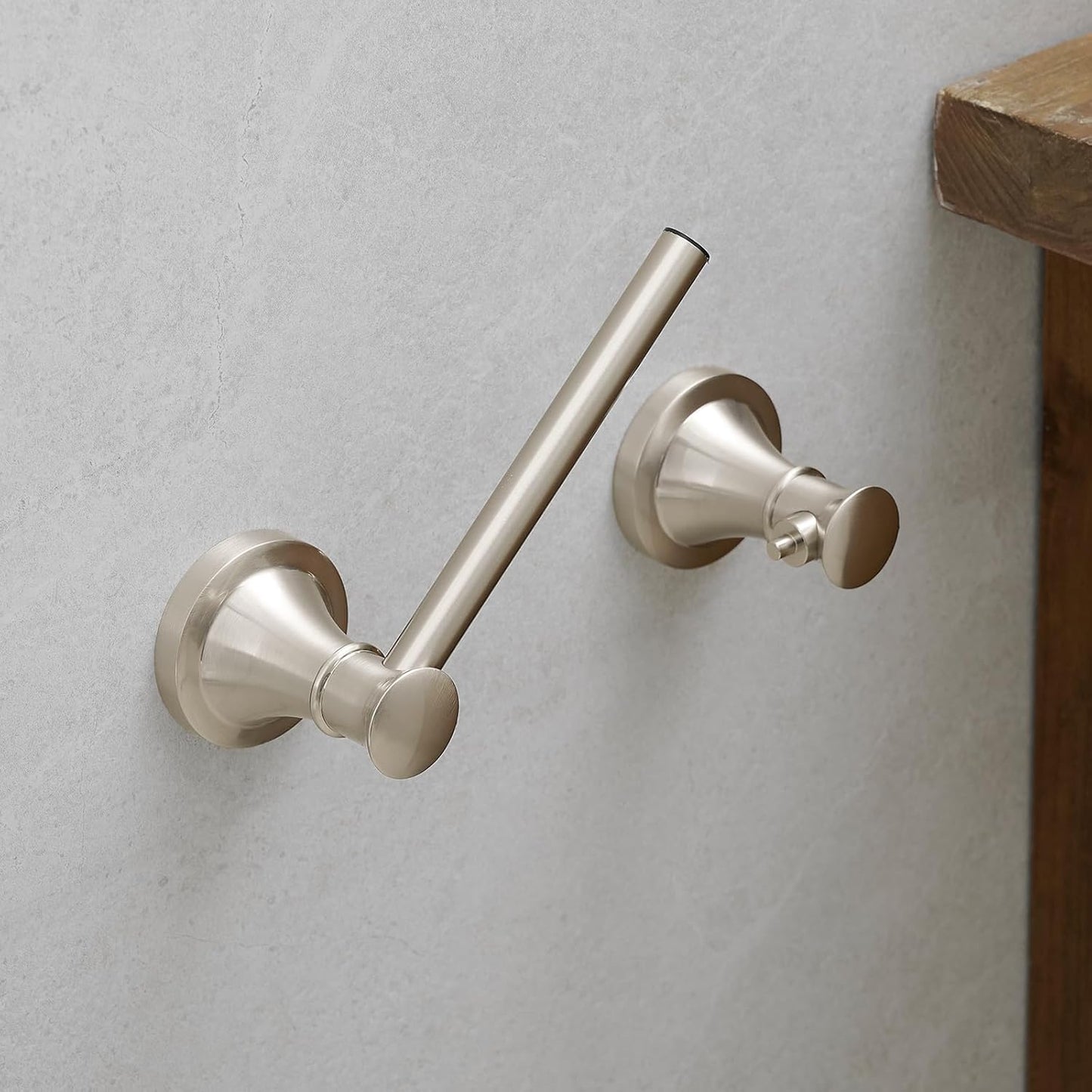 Hoimpro Wall Mounted Rustproof Toilet Tissue Paper Holder Bathroom Accessories Toilet roll Paper Hanger, Brushed Nickel