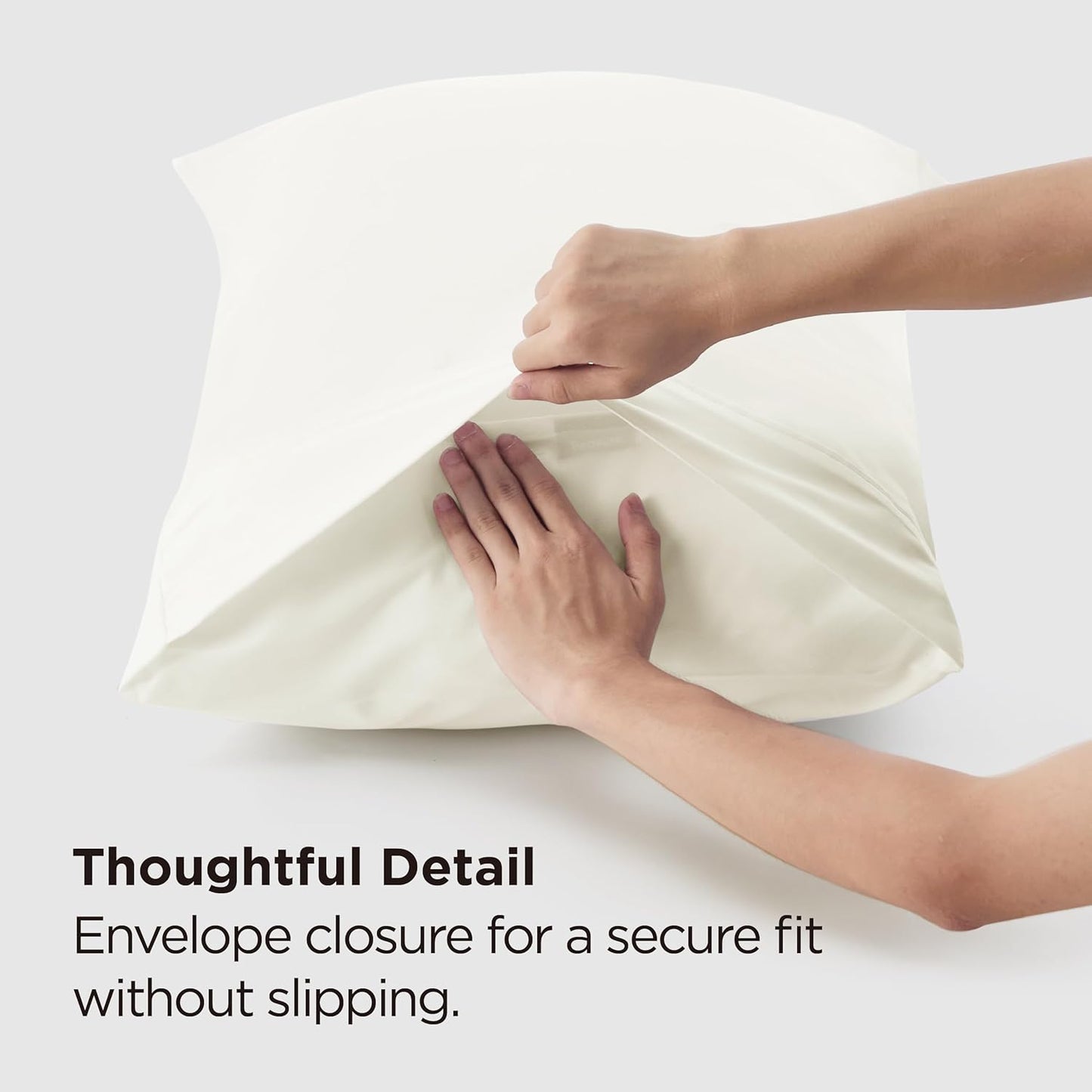 Bedsure Pillow Cases Standard Size Set of 2 - Ivory White Brushed Microfiber Pillowcases, Super Soft and Cozy Pillow Case Covers with Envelope Closure, Wrinkle, Fade and Stain Resistant, 20x26 Inches